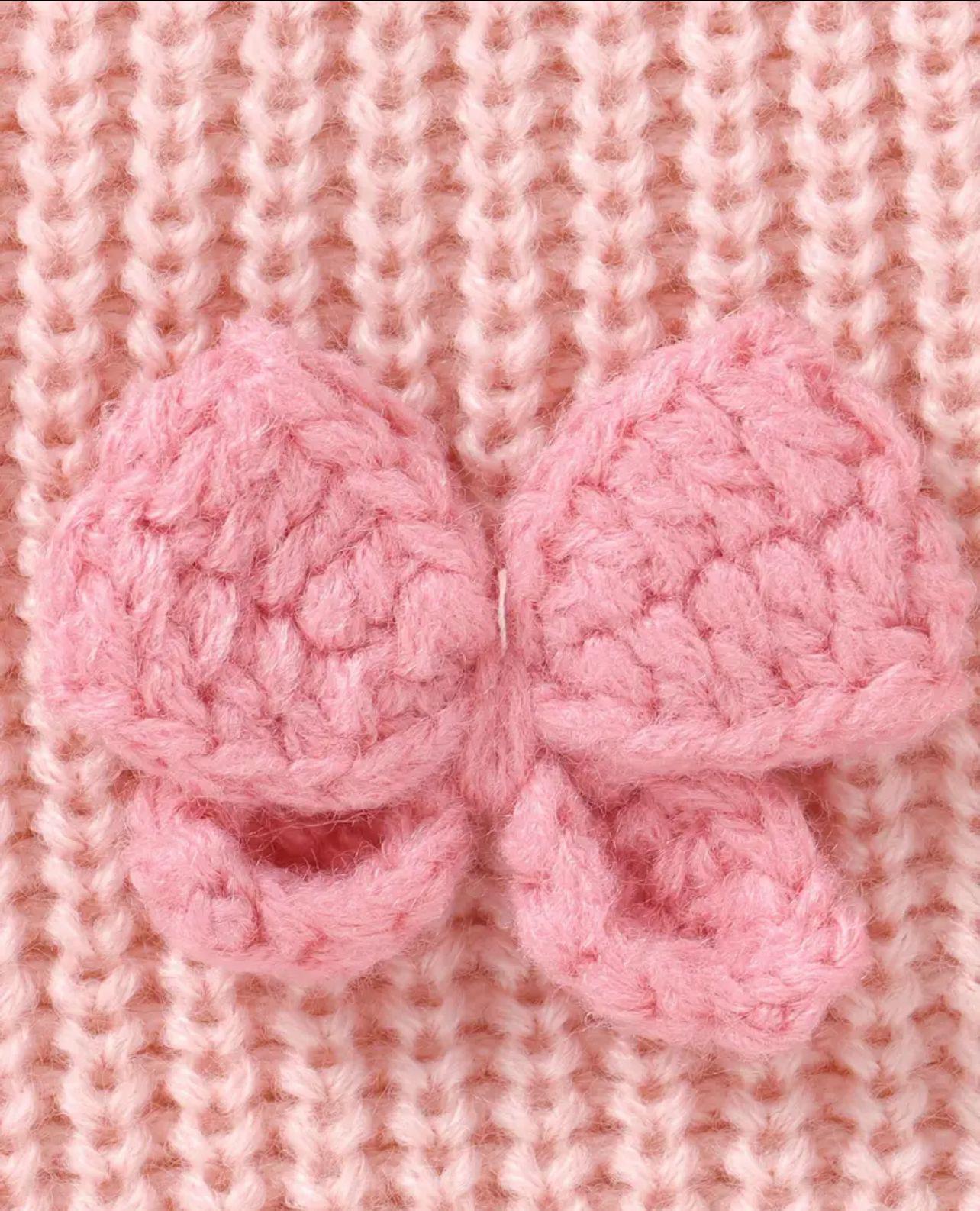 Baby Pink Knit Bow Sweater