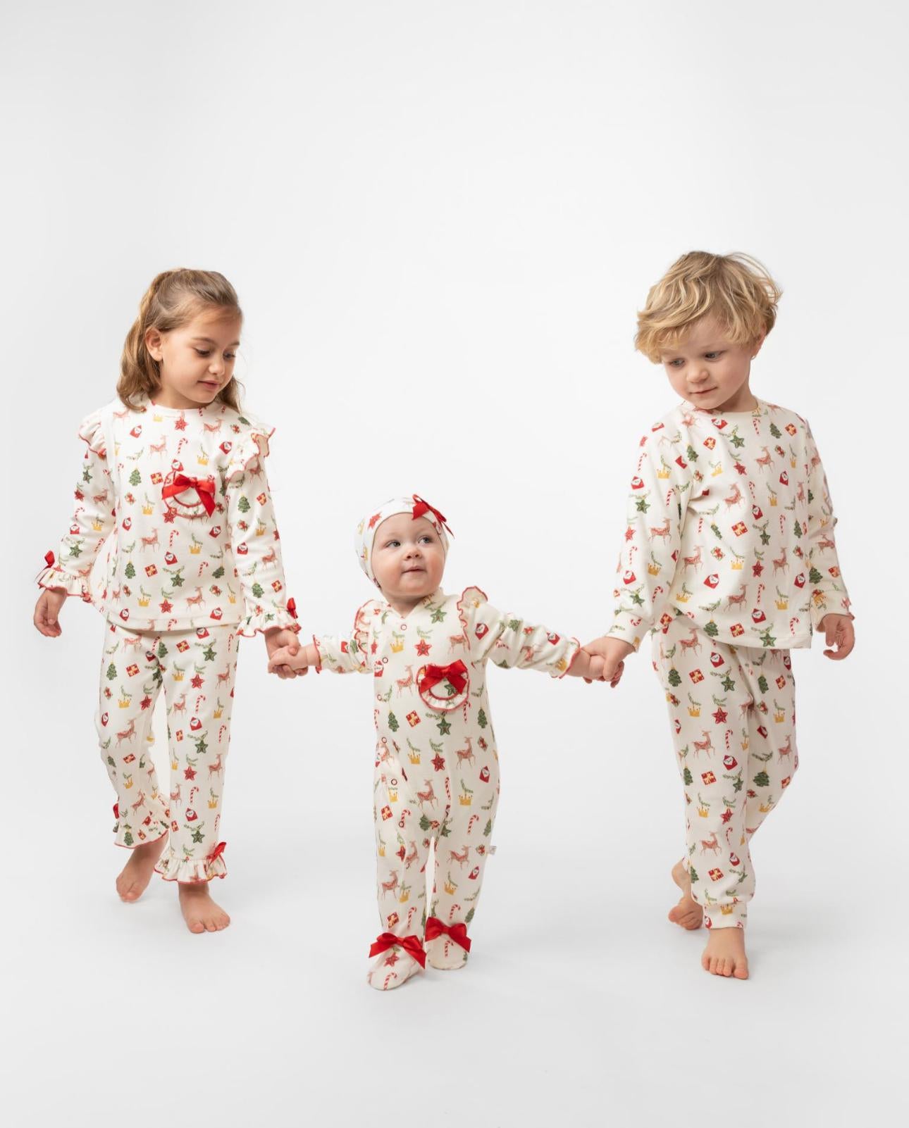 "To Santa" Brushed Cotton Christmas Pajamas Ivory
