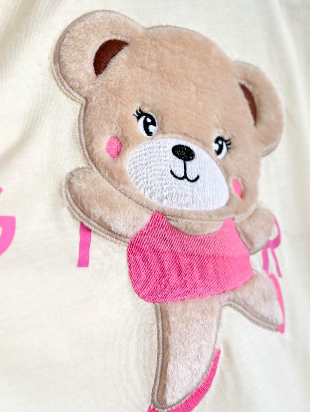 Plushy Teddy Bear Girl 3d Leggings Set