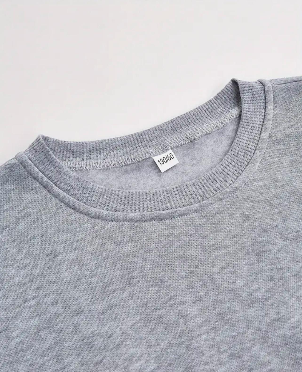 Grey Sweatshirt with Tiger Print