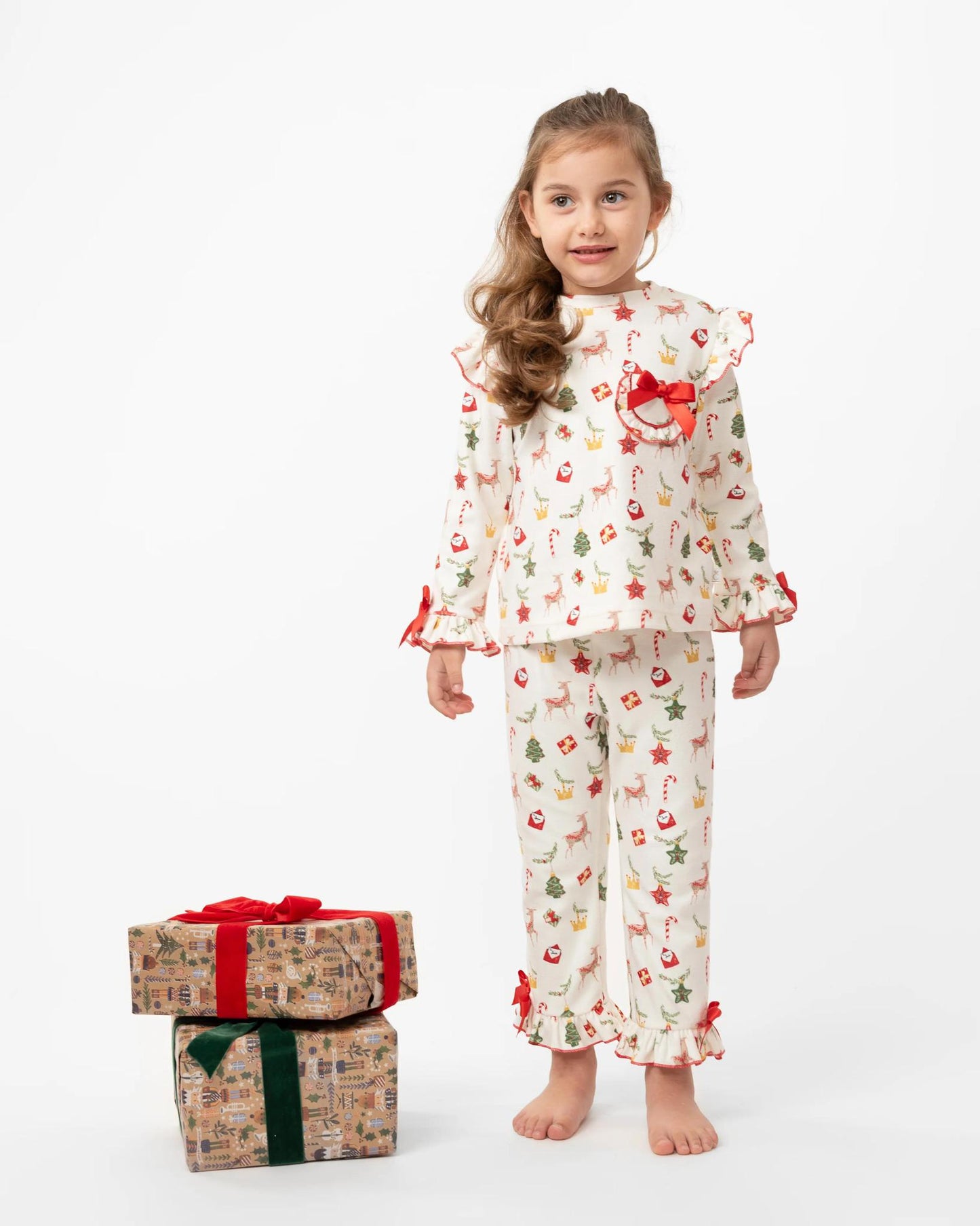 "To Santa" Brushed Cotton Christmas Pajamas Ivory