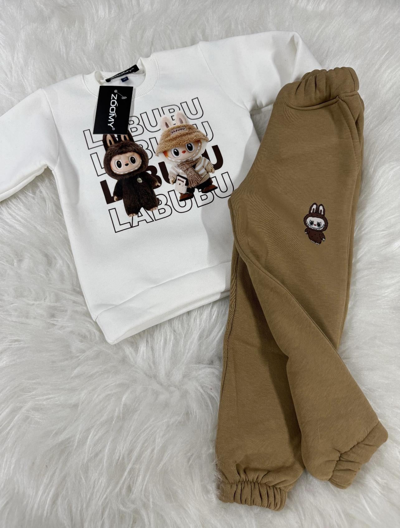 Labubu White Top Brown Bottom