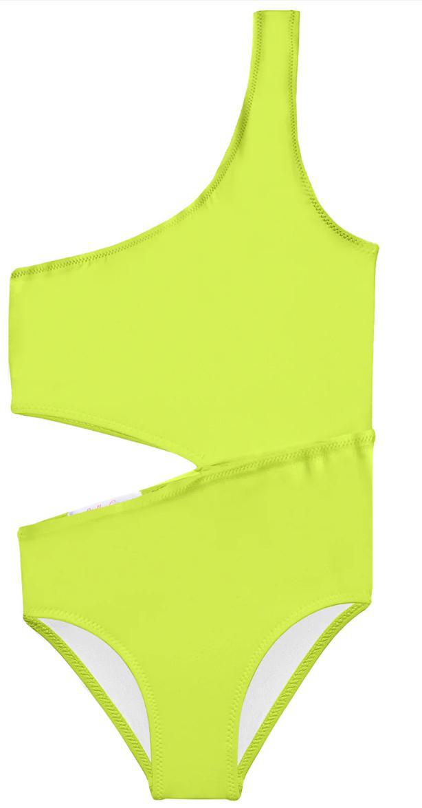 Neon Yellow Onepiece Swim