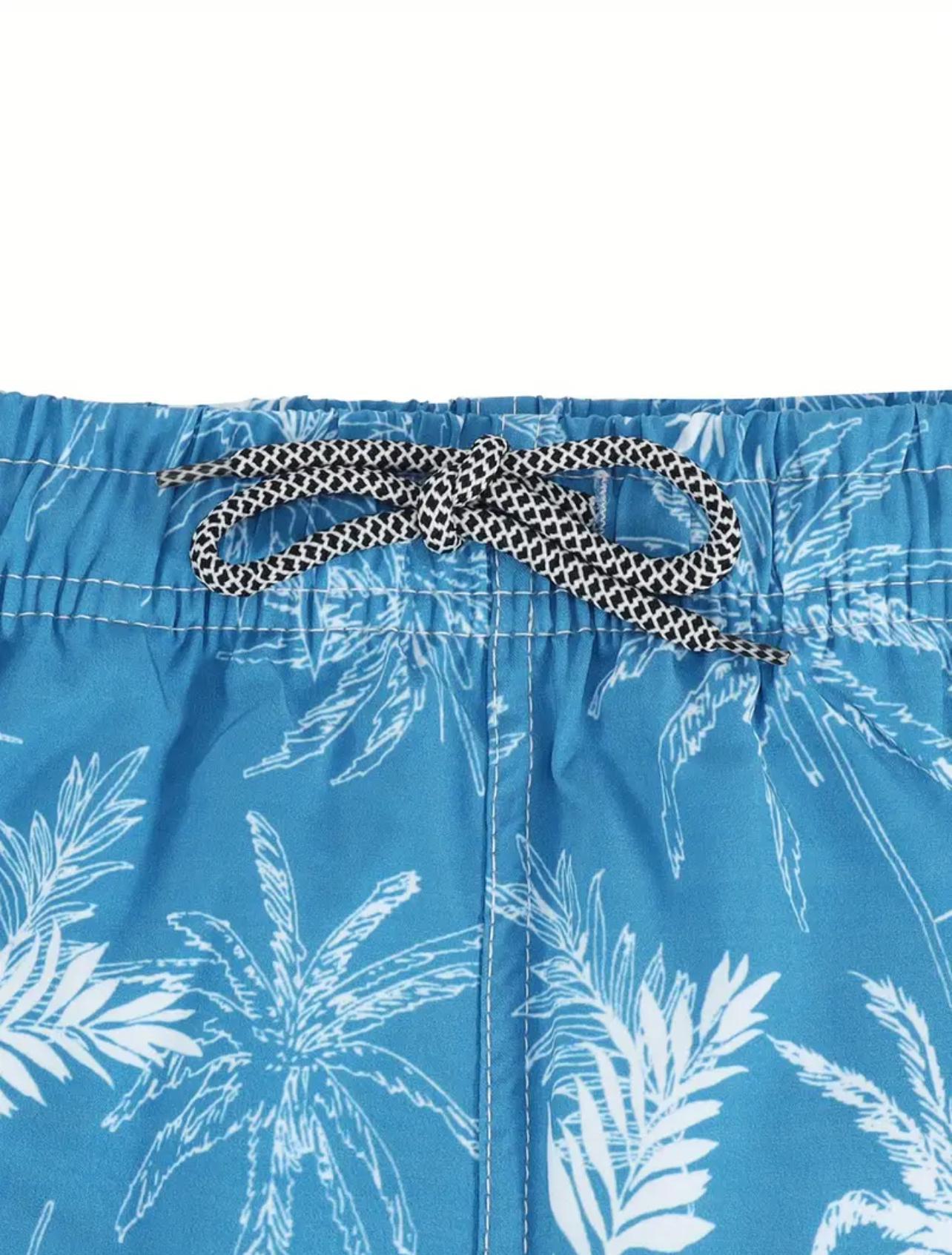 Boys Blue Palm Swim Shorts