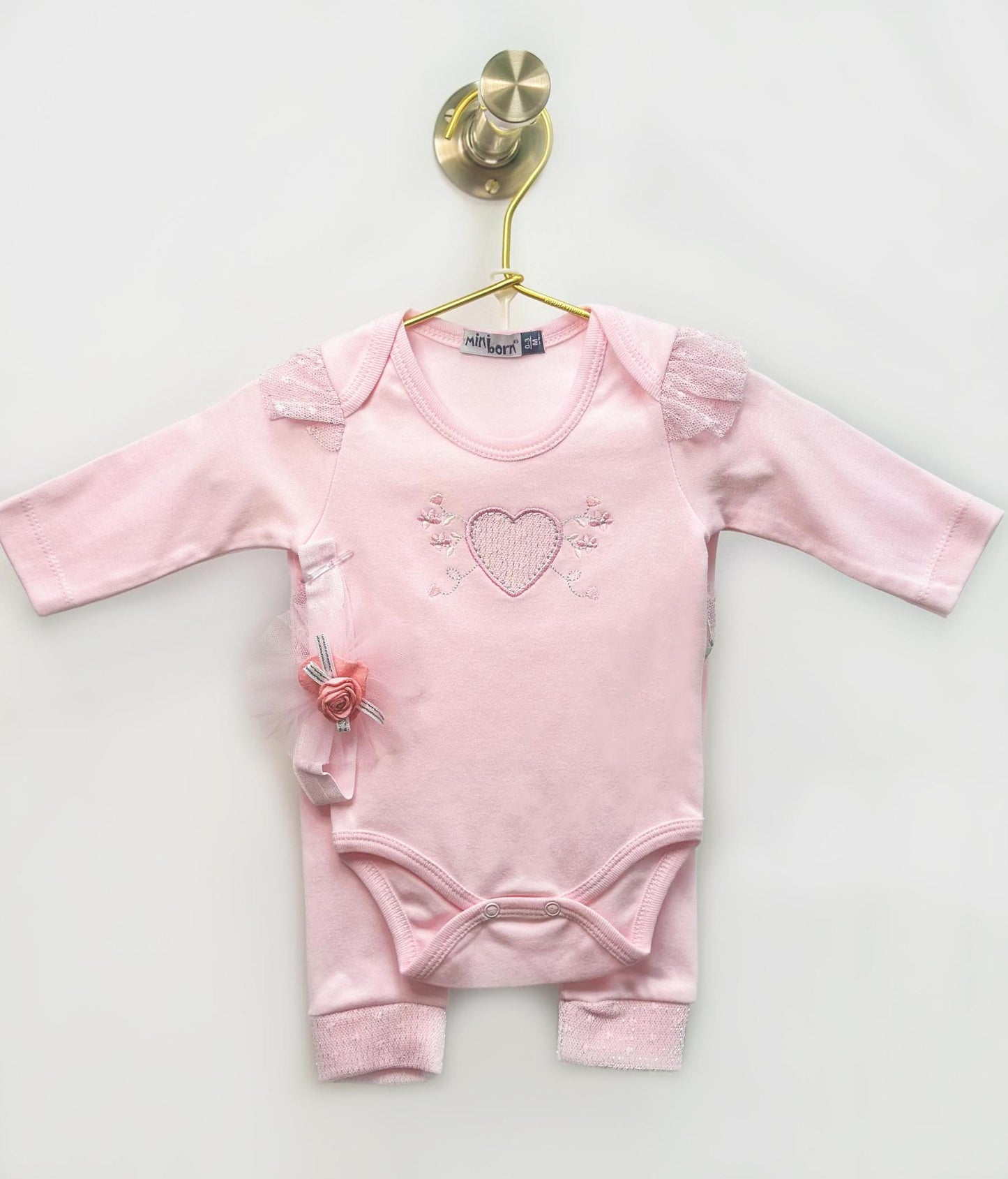 Pink Heart Baby 3-Piece Set