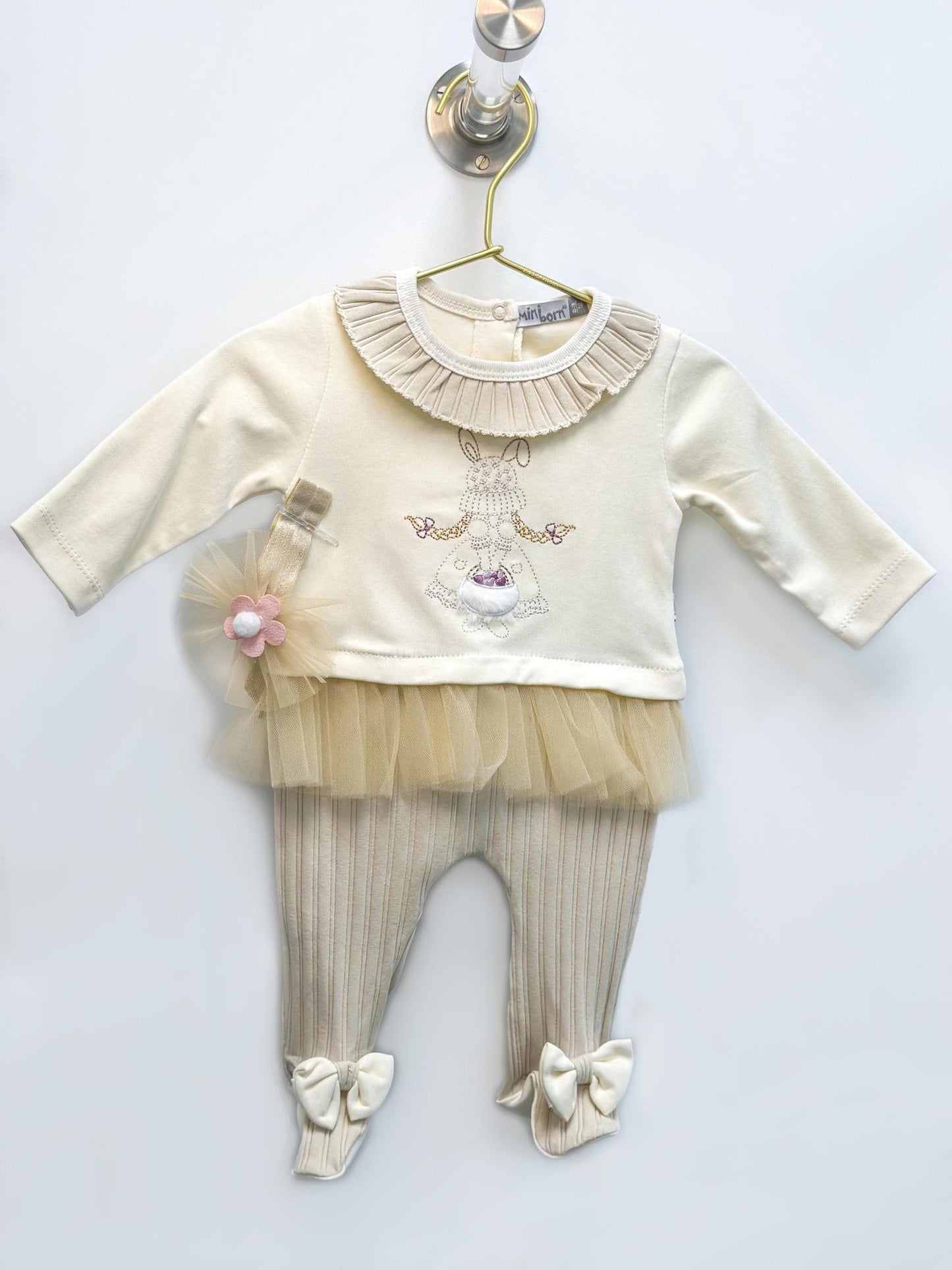 Cream Bunny Romper with Headband