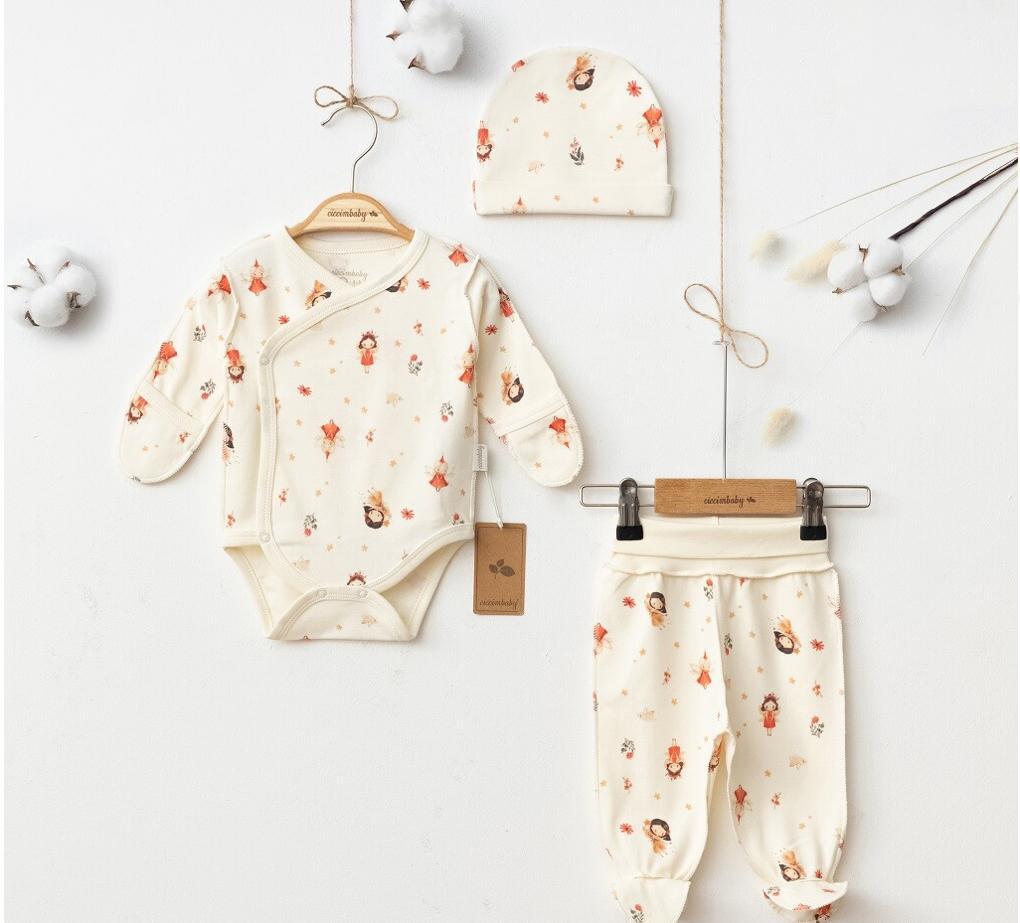 Newborn Fairy Girl 3-Piece Onesie Pants and Hat Set