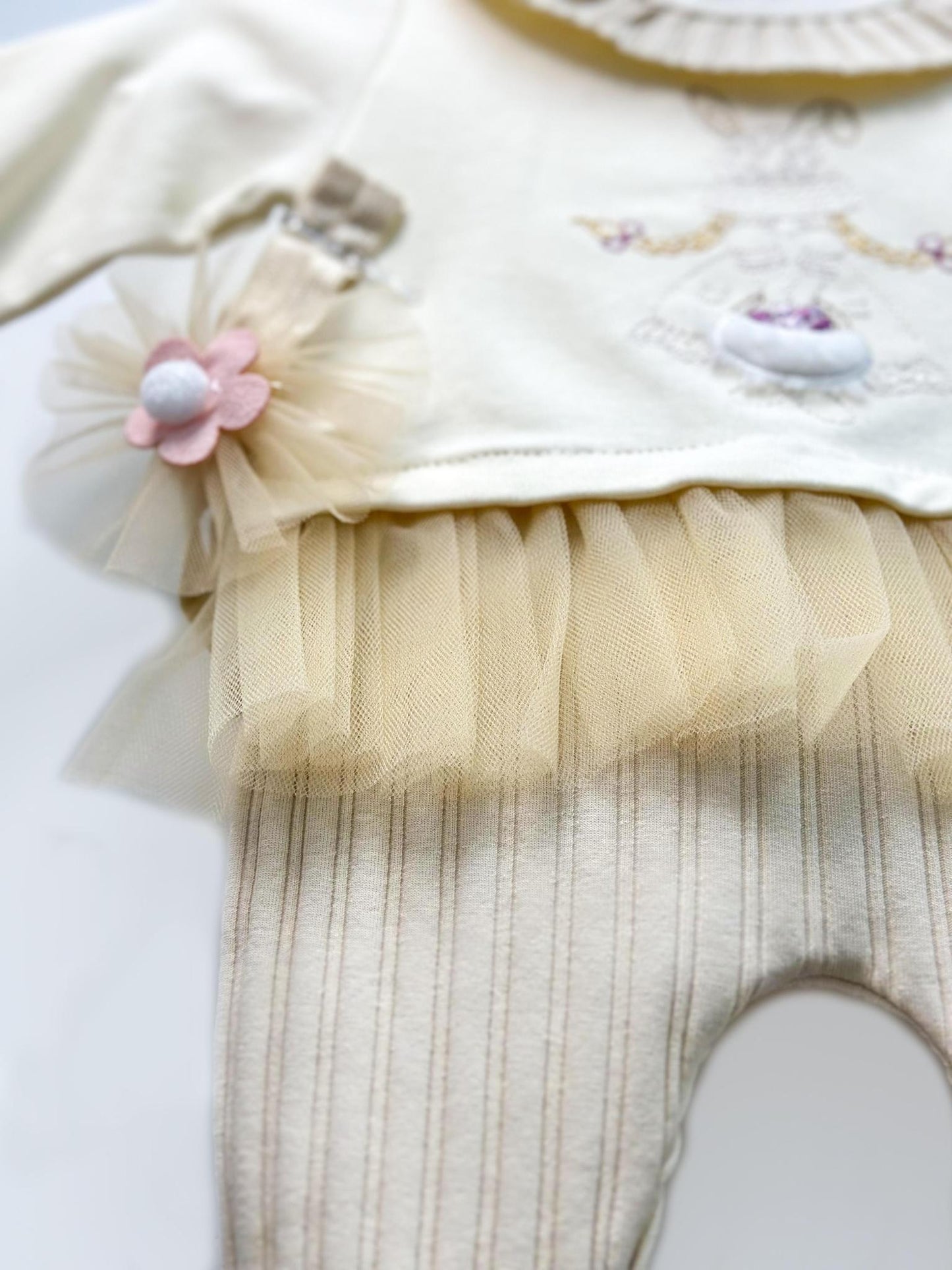 Cream Bunny Romper with Headband