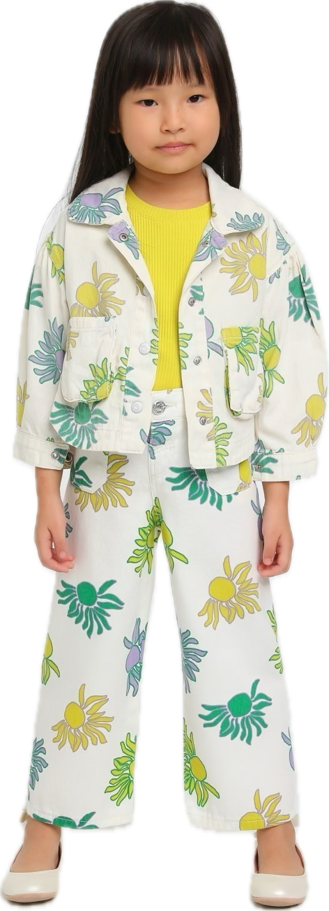 Lemon 2 Piece Linen Shirt Set with Navy Pants