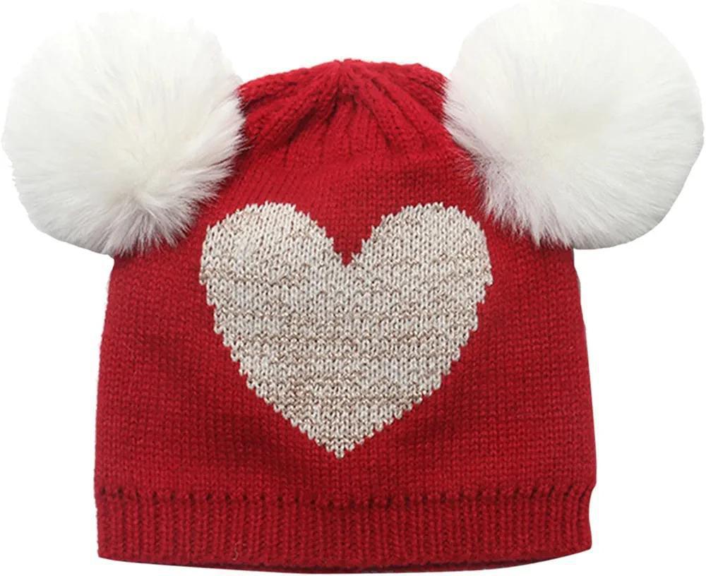 Heart Pom Pom Hat