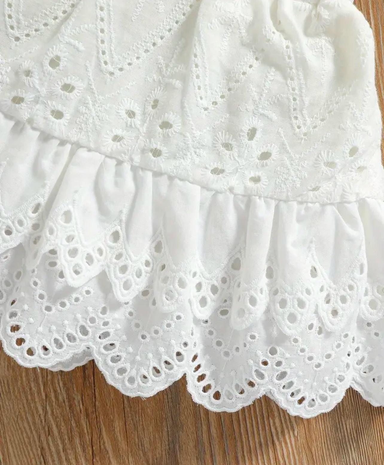 White Summer 2 pcs Set Top and Skirt