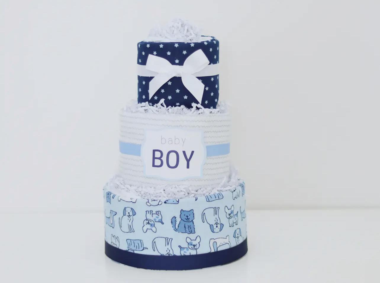 Baby Boy Diaper Cake Gift - Puppy