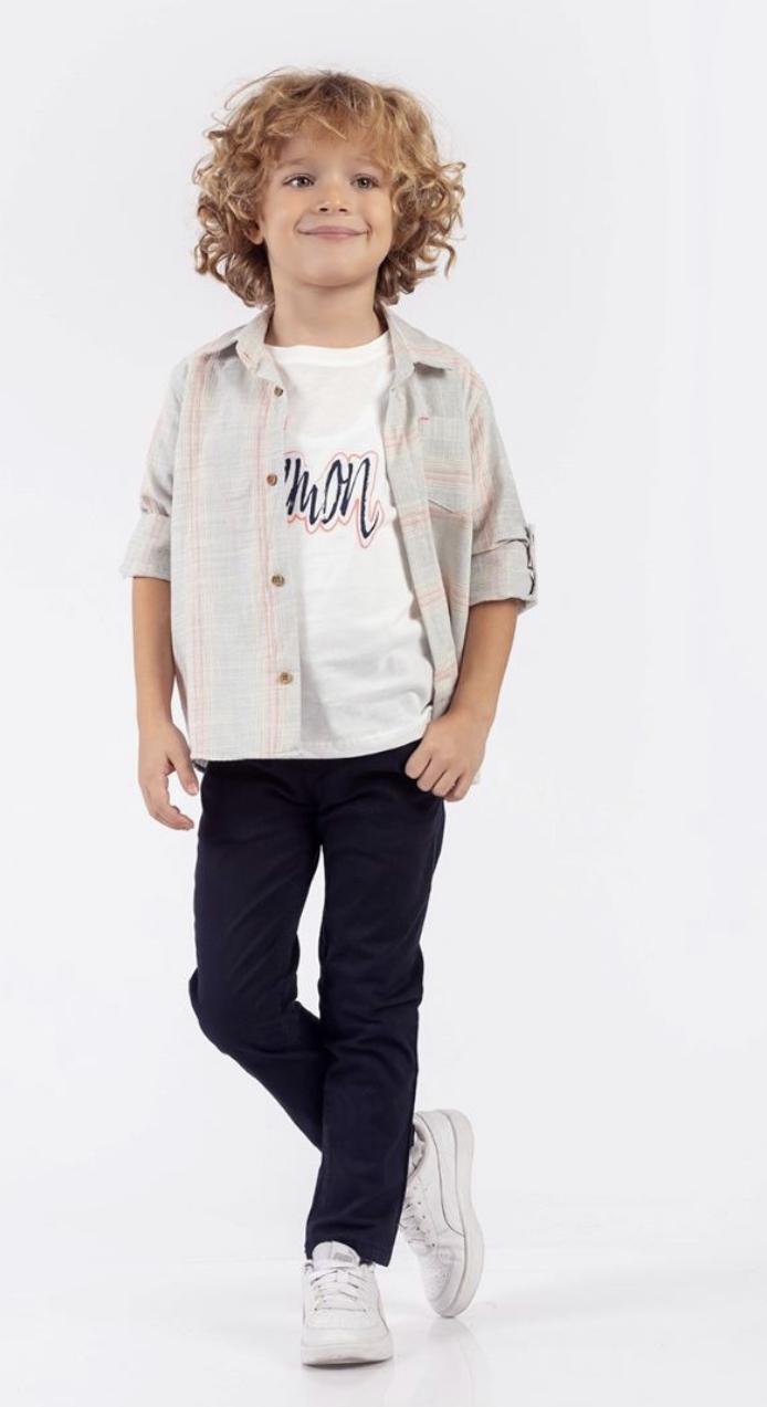 3 Piece Set Shirt and Navy Pants