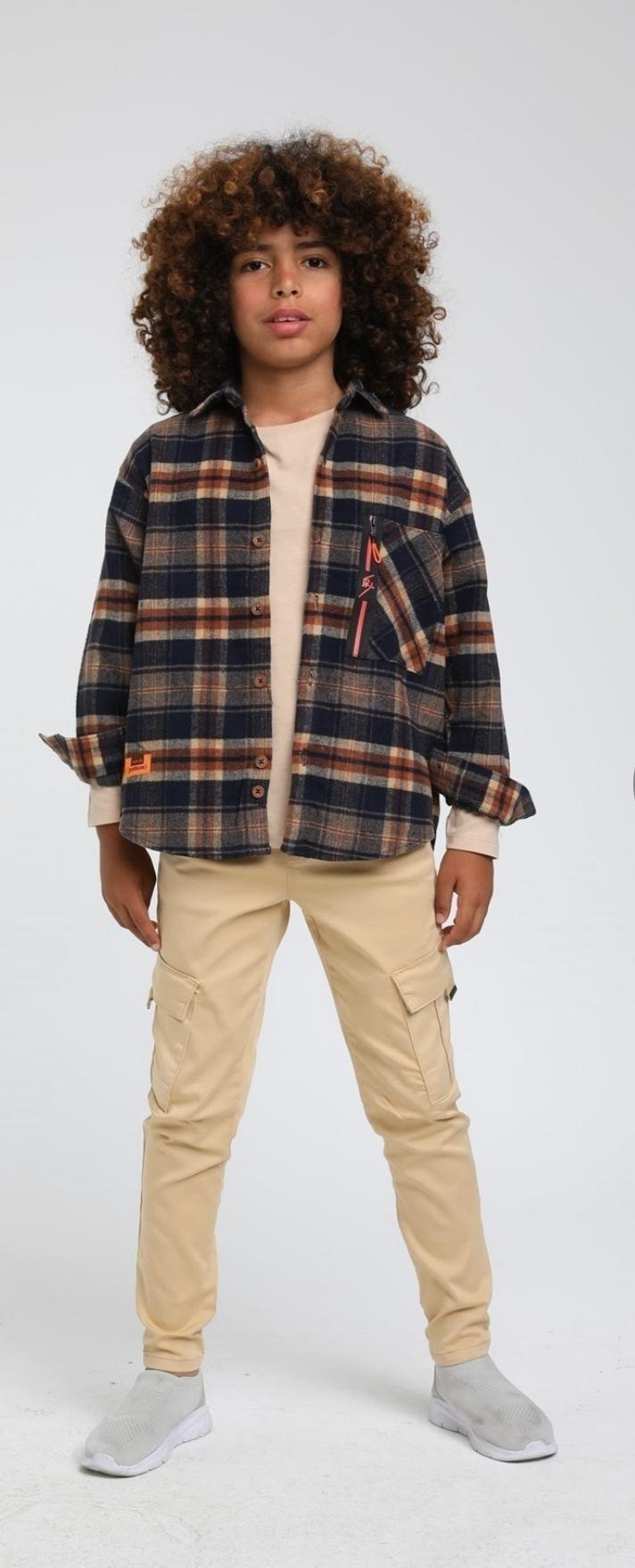 Boys Overshirt Brown Button