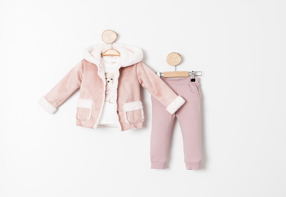 I love Bear Faux Fur Coat Set