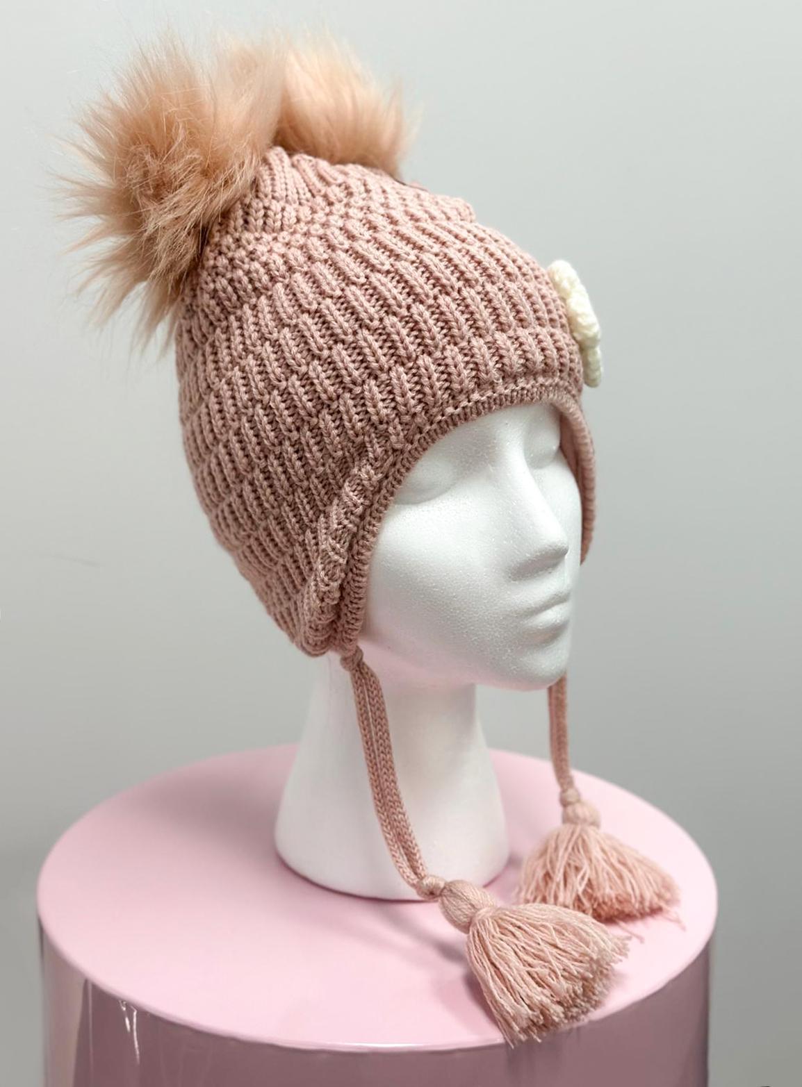 Powder pink knit hat