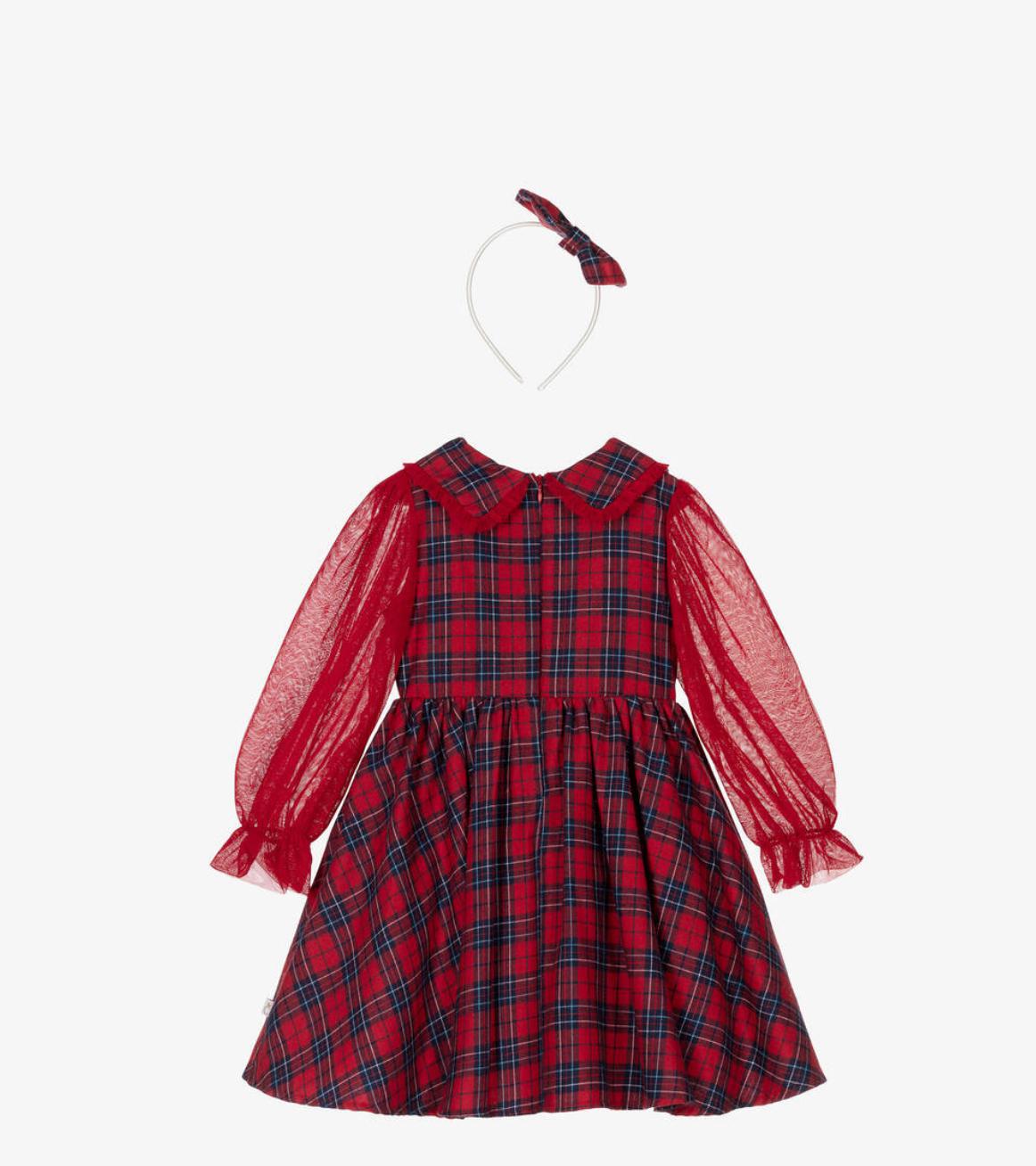Red Bow Checker Dress