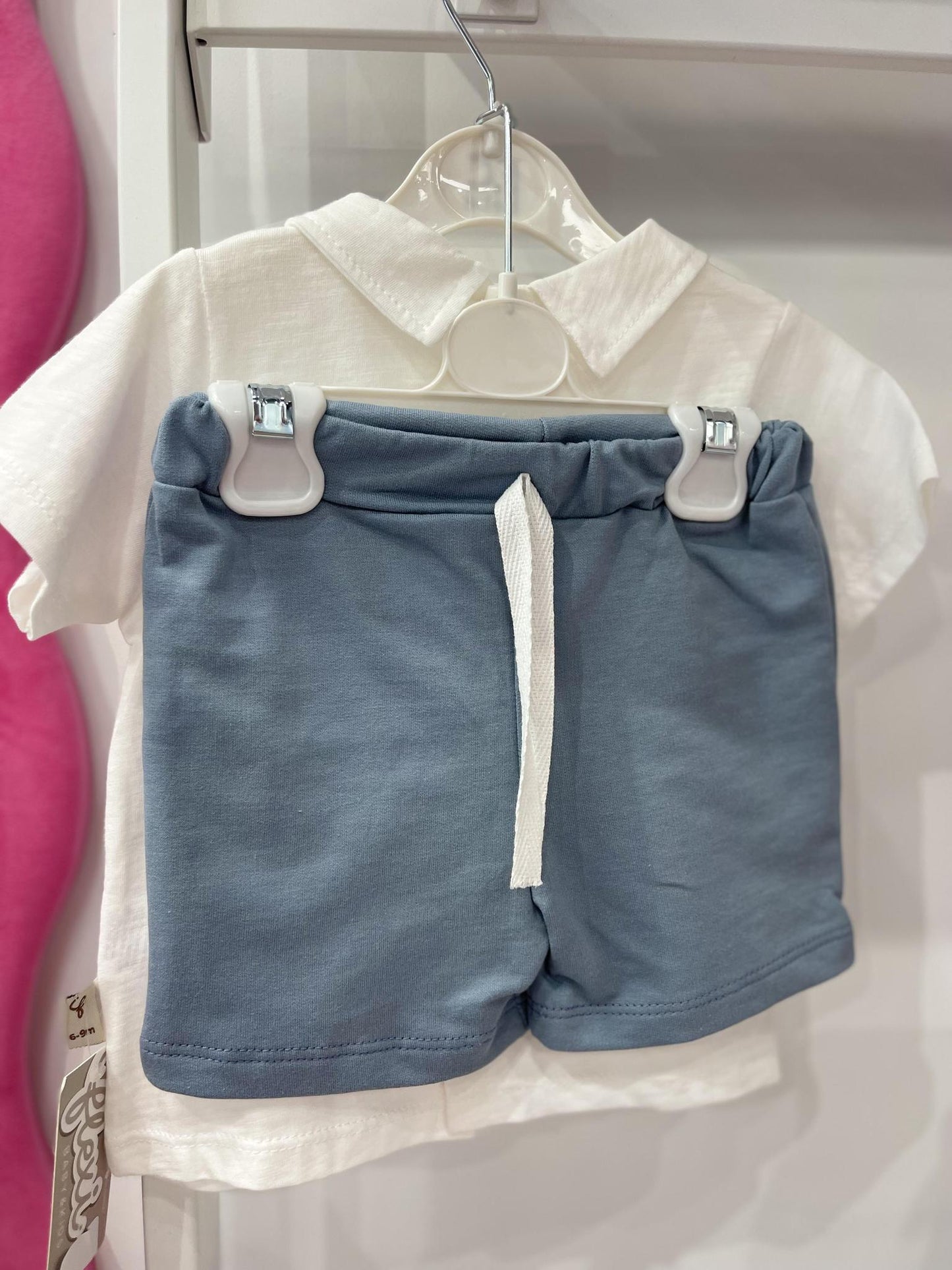 Flexi White Tshirt with Shorts Set