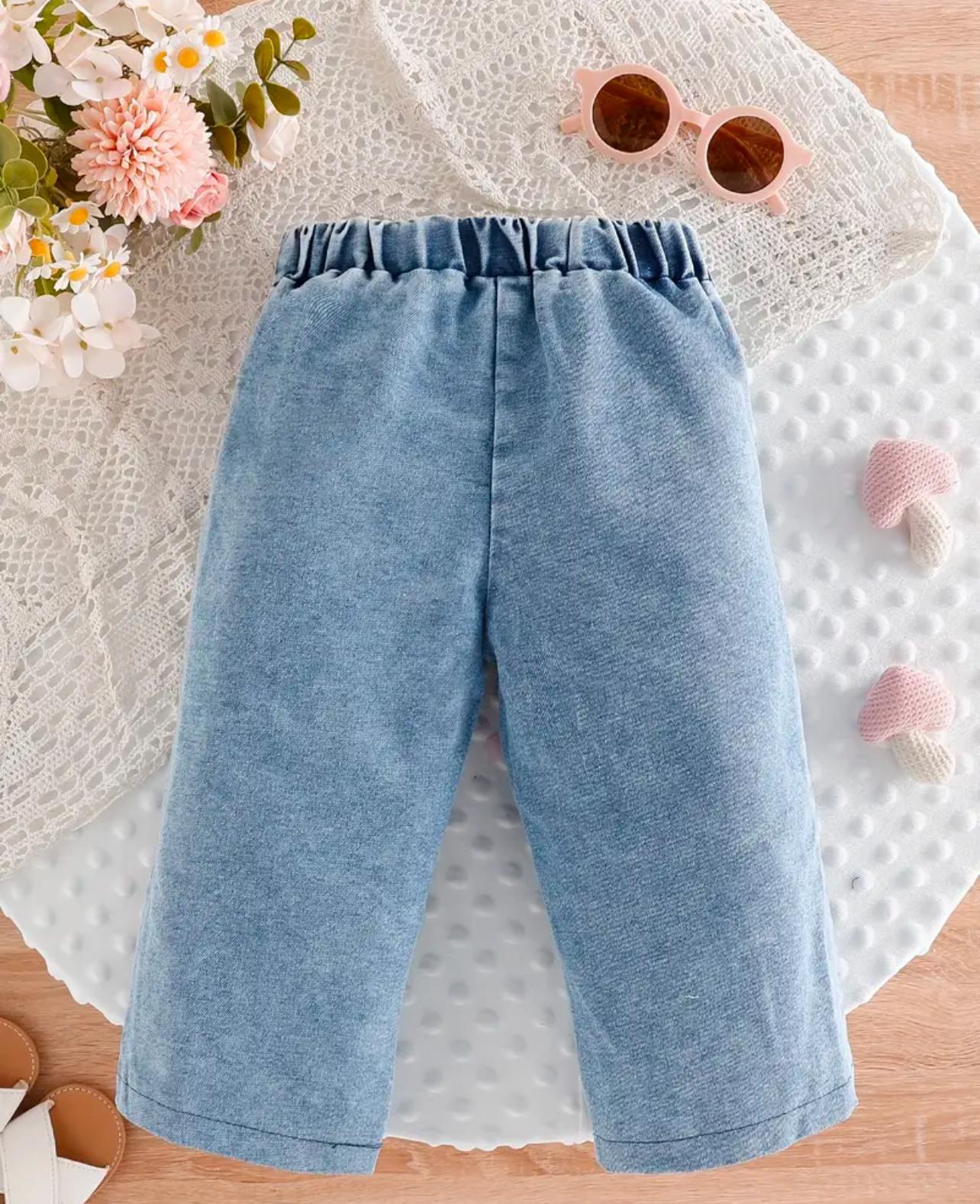 Thin Soft Denim Jeans with Bows