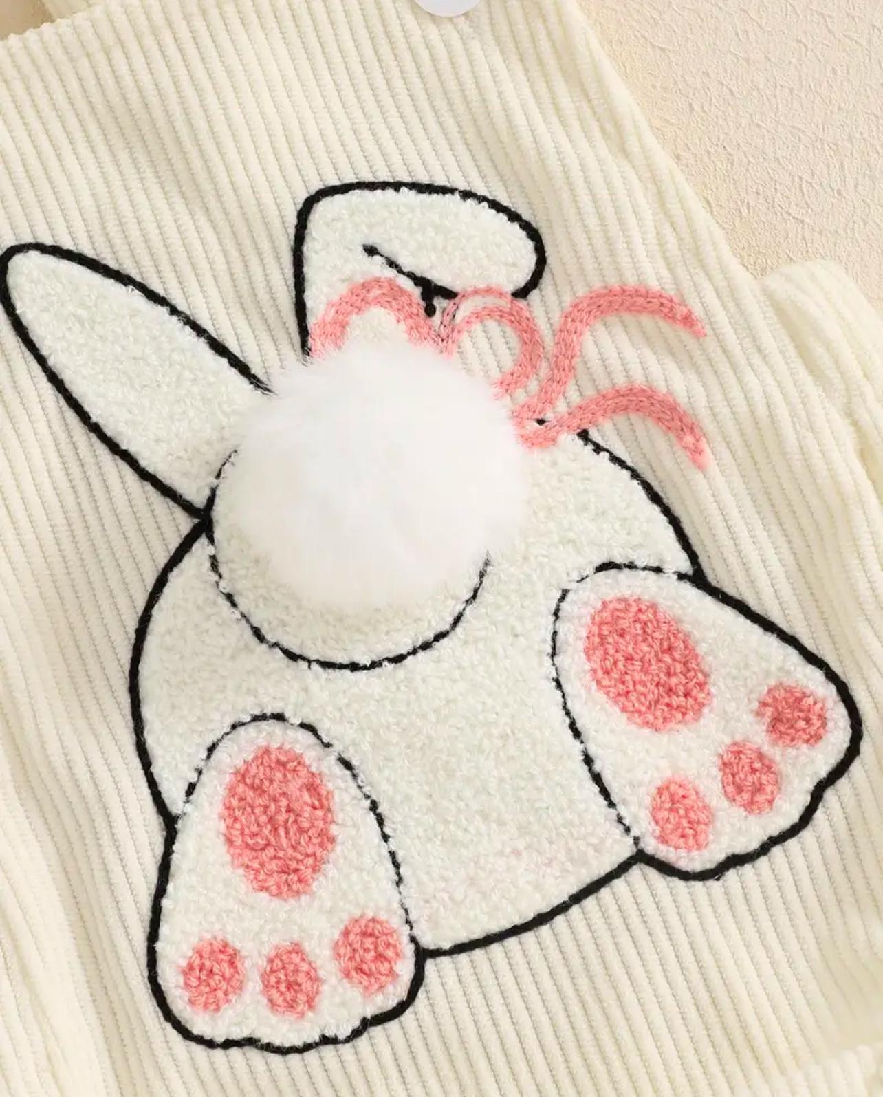 Baby Girl Ivory Bunny Romper with Headband