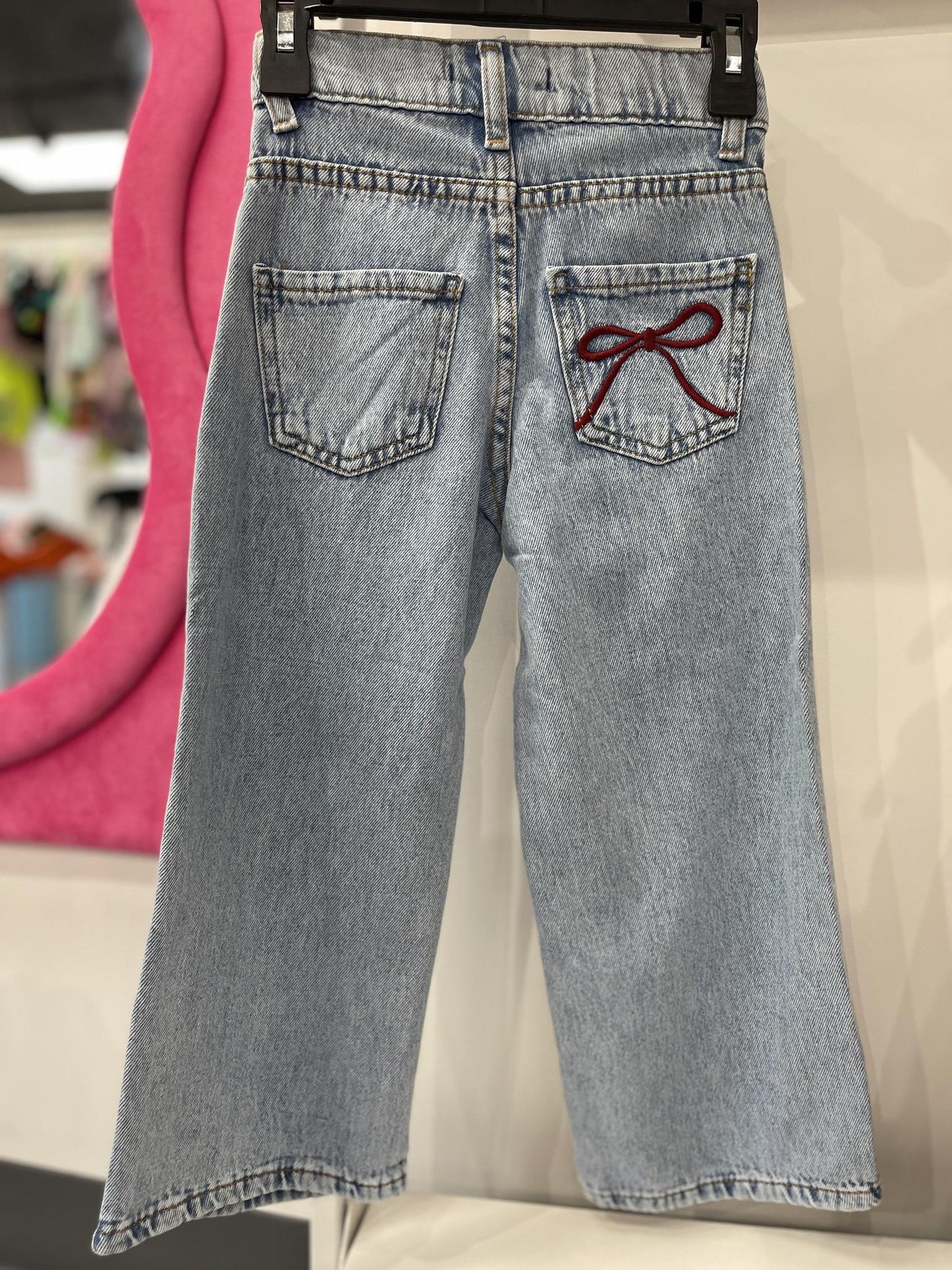 Girls Jeans With Red Bows