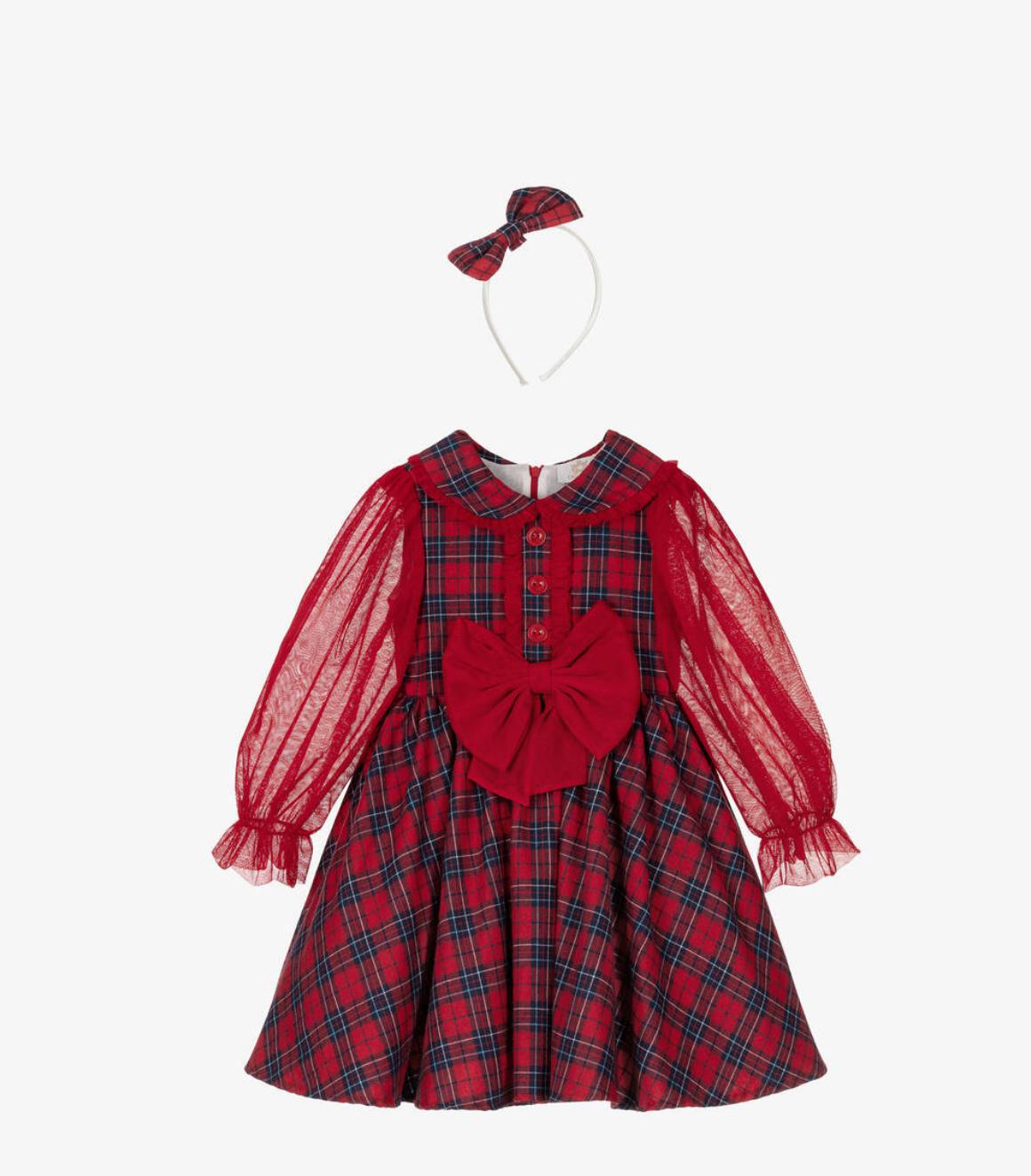 Red Bow Checker Dress