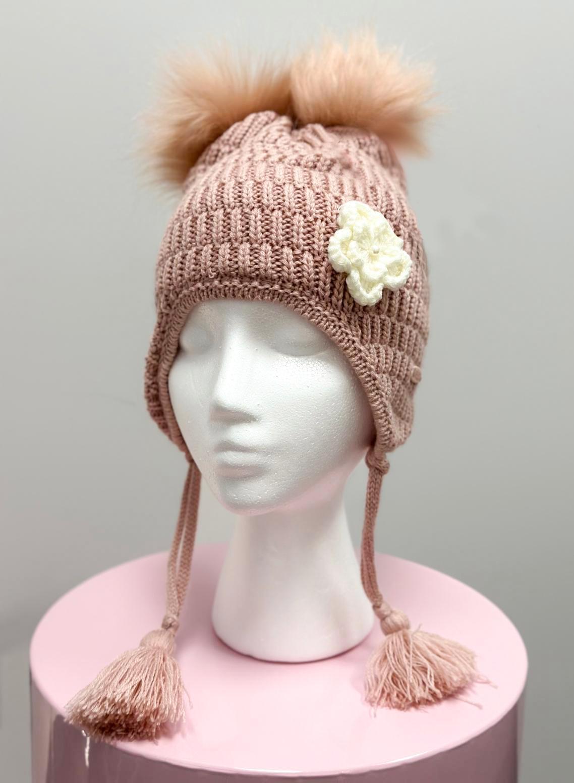 Powder pink knit hat
