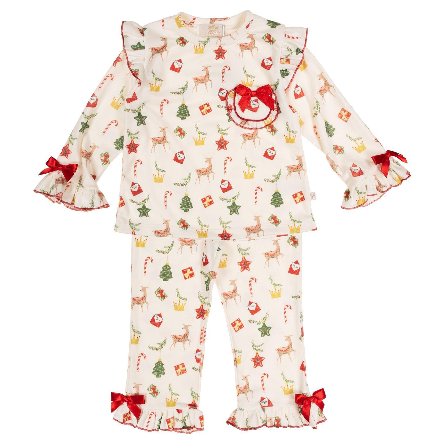 "To Santa" Brushed Cotton Christmas Pajamas Ivory