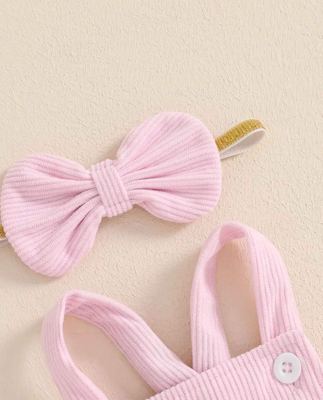 Baby Girl Pink Bunny Romper with Headband