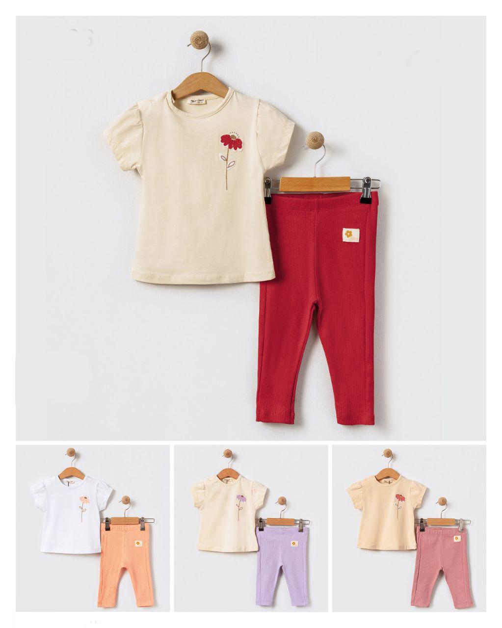 Beige With Lilac 2 Piece Set Leggings