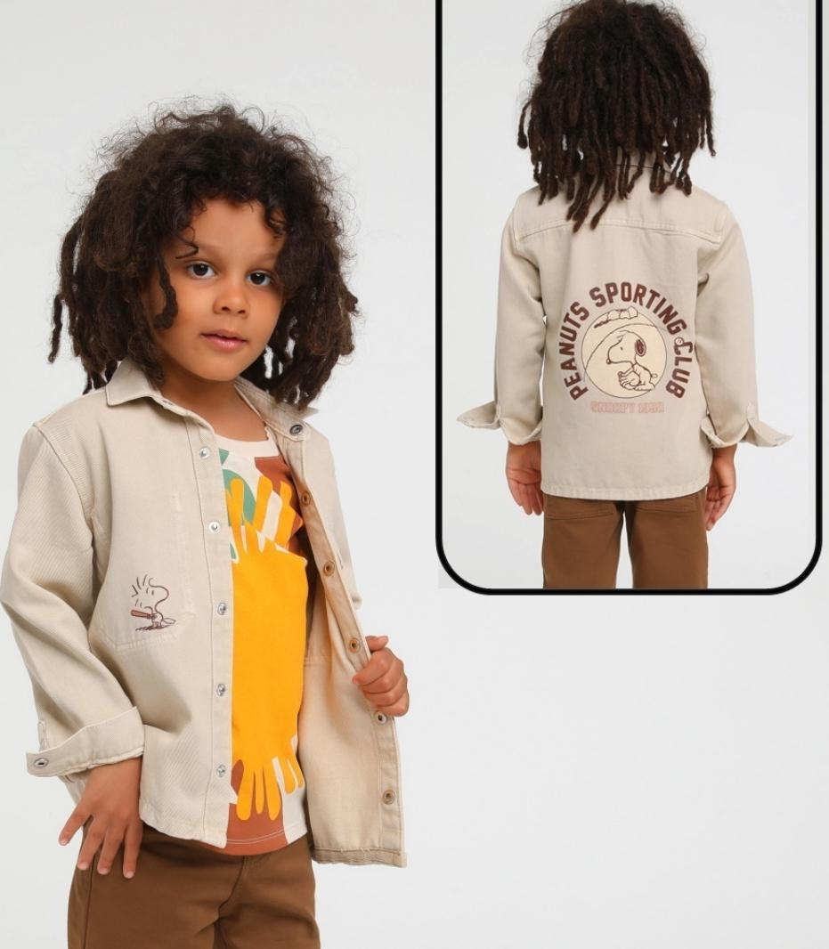 Beige Peanuts Jean Jacket