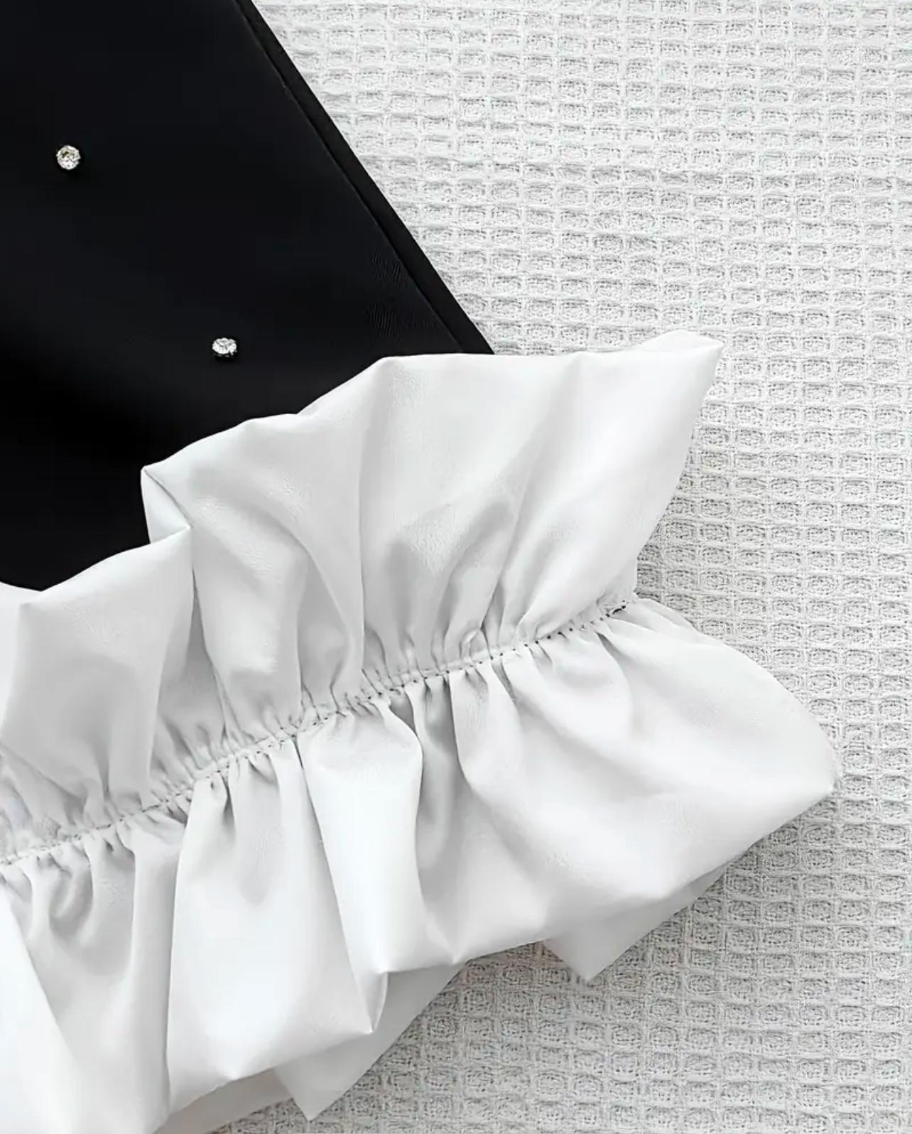 Elegant Girls Black and White Pearl Dress