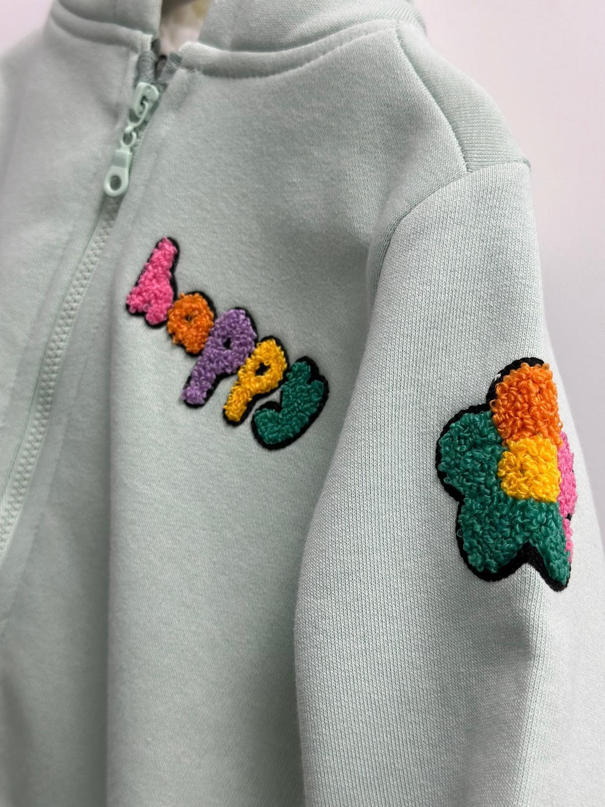 Mint Happy Zip Up Hoodie