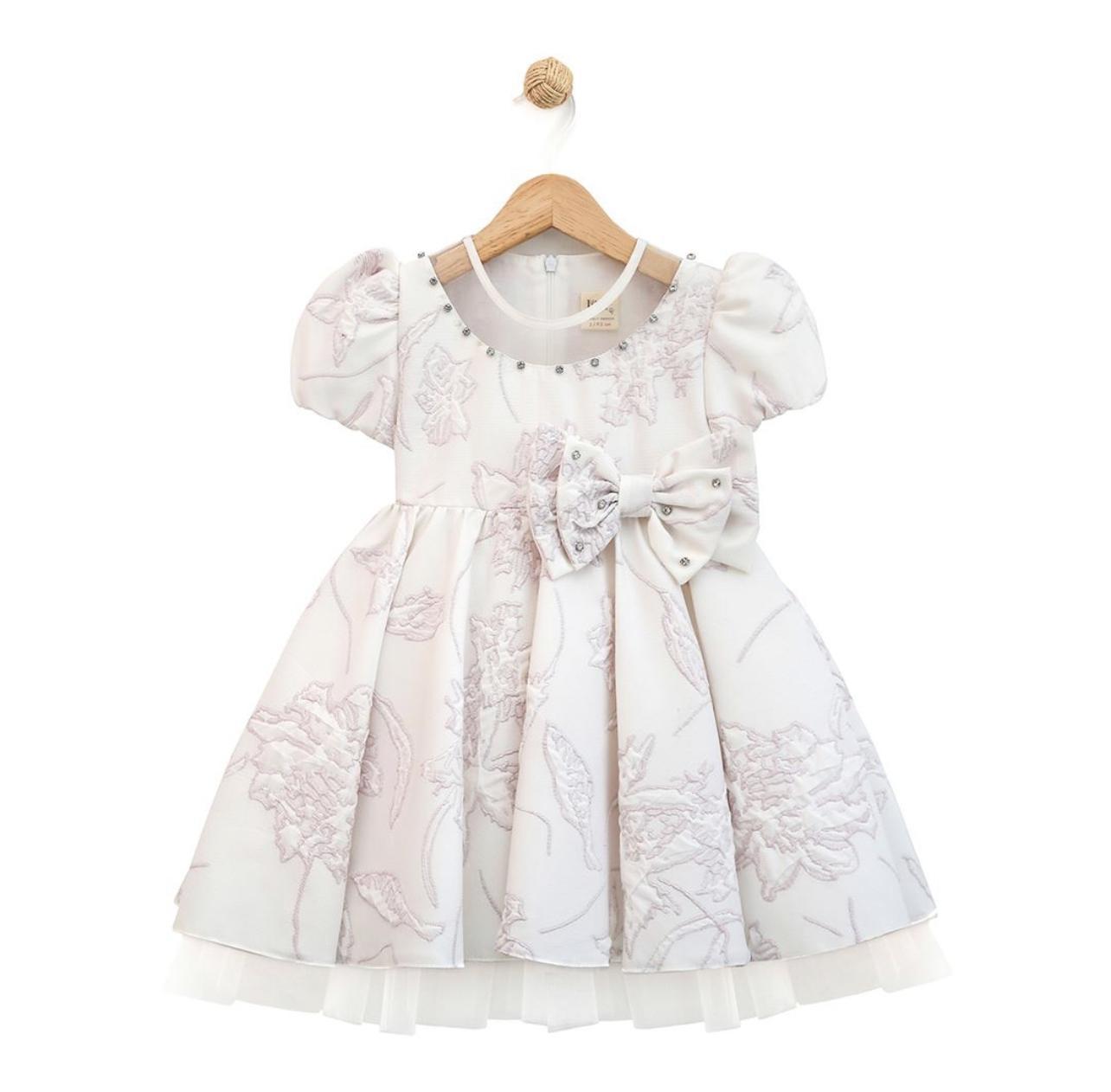 Lilax White Dress With Diamonds And Bow