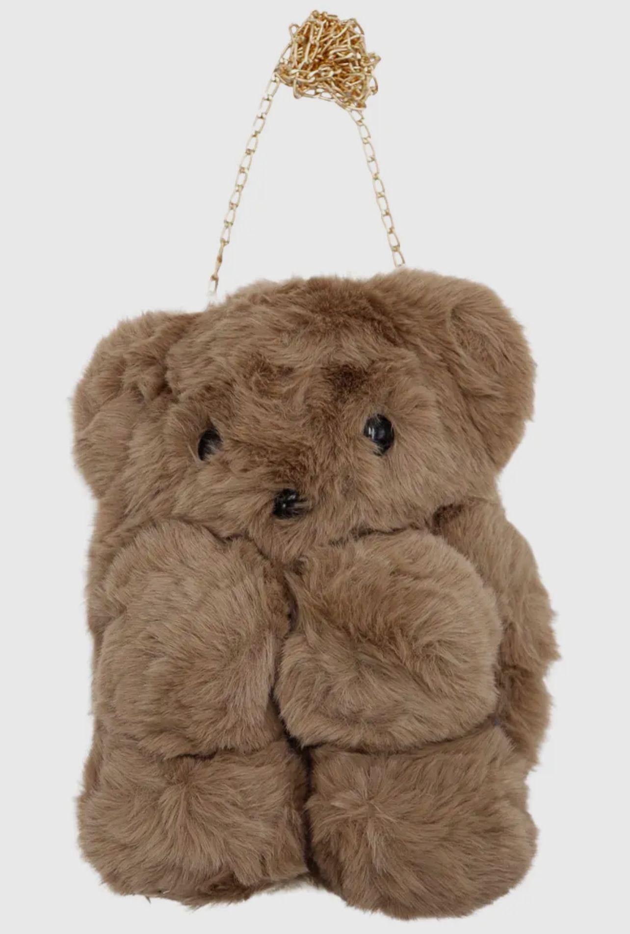 Brown Fuzzy Teddy Bear Backpack