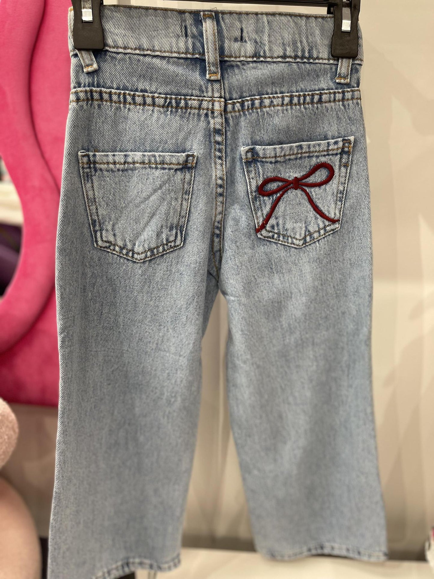 Girls Jeans With Red Bows