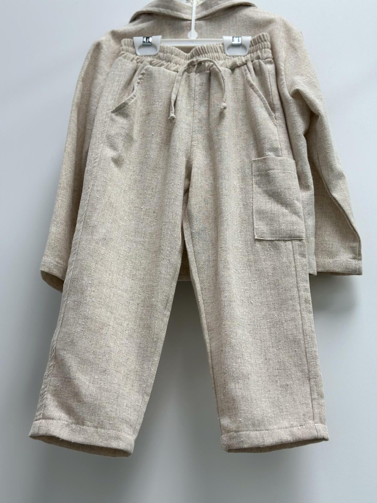 Linen 3 Piece Suit with Linen Pants and Cotton Tshirt