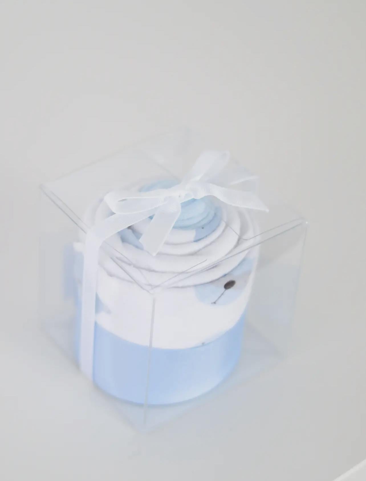 Baby Receiving Blanket & Sock Single Cupcake Gift - Bear