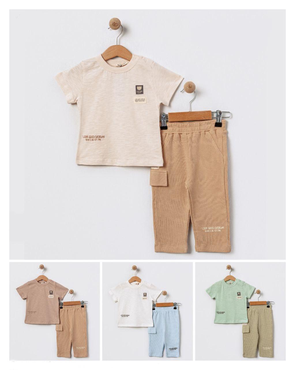 Look Good Everyday Baby 2 Piece White Tshirt and Baby Blue Pants