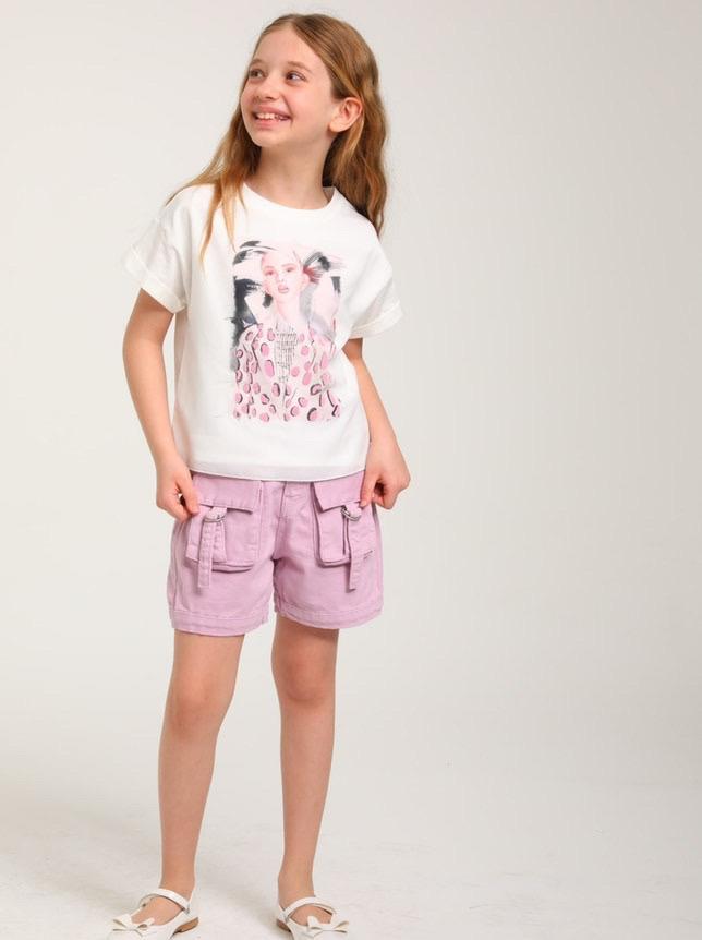 pink girl print tshirt