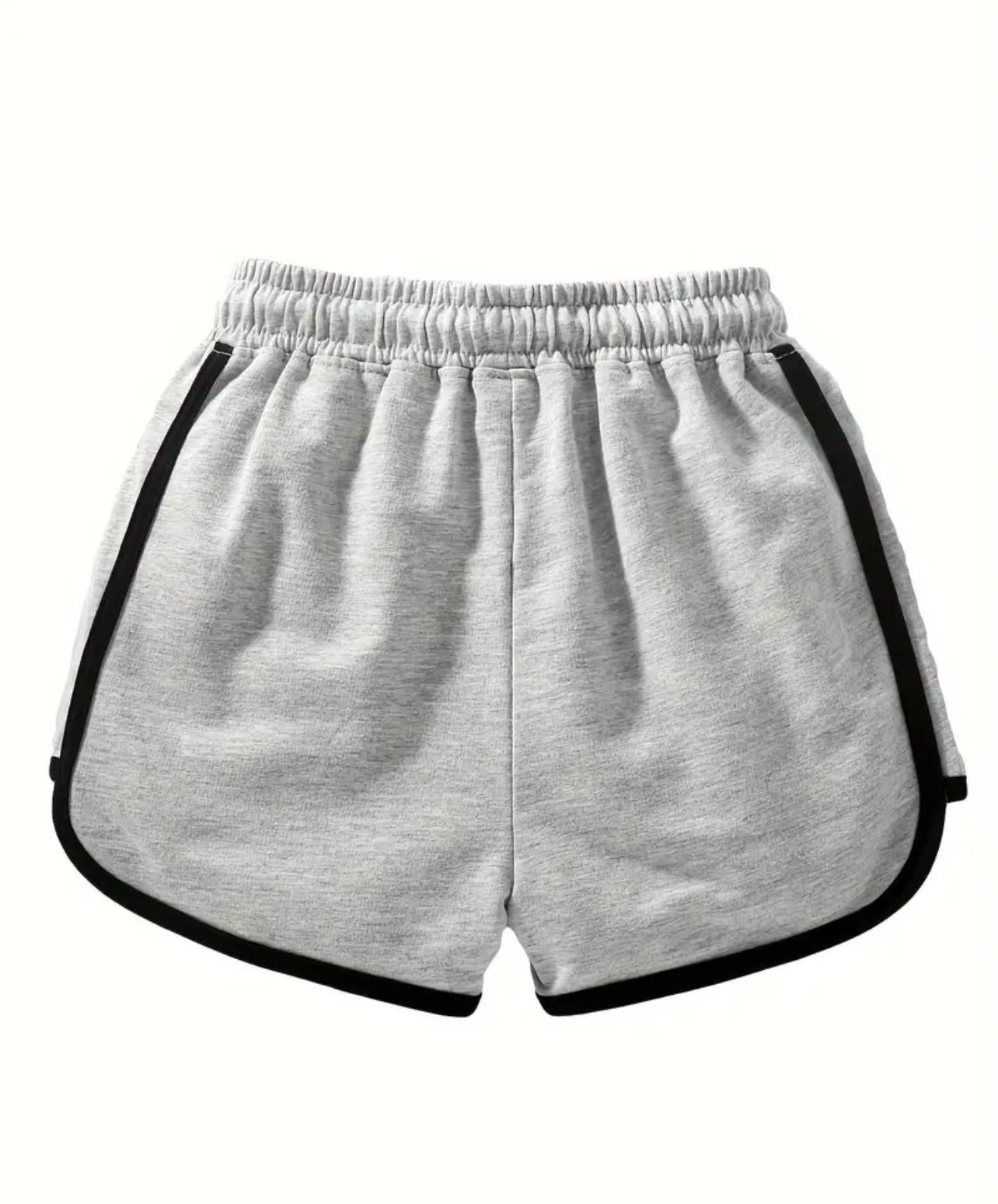 Boys Grey Cotton Sport Shorts