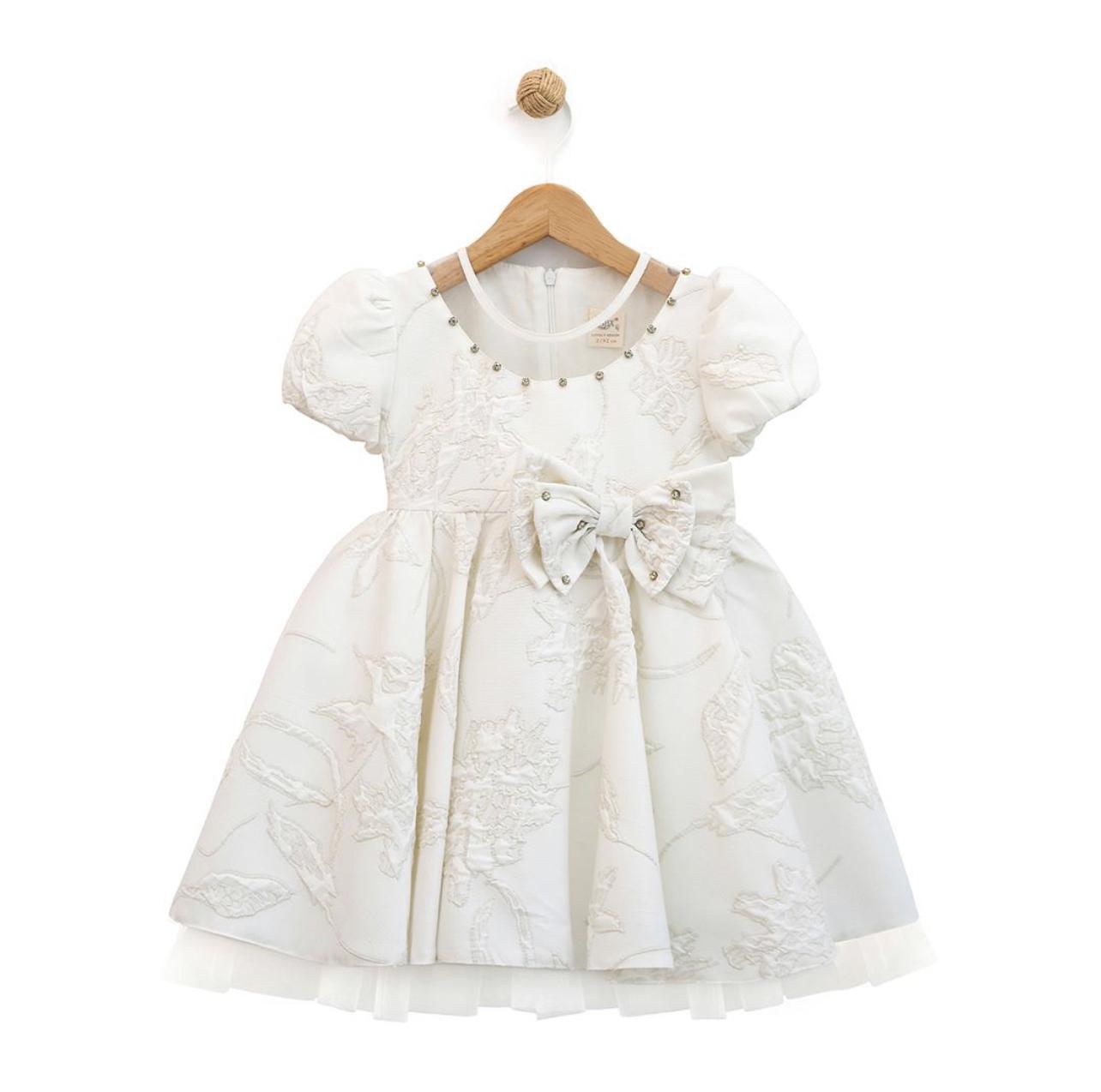 Lilax White Dress With Diamonds And Bow