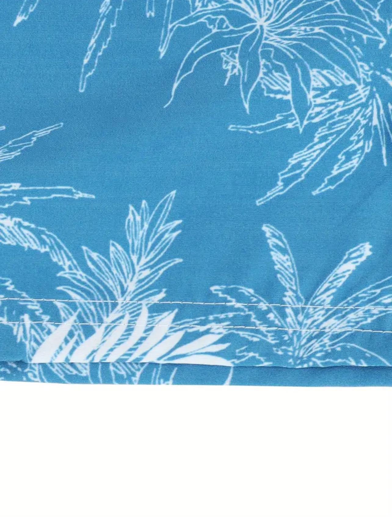 Boys Blue Palm Swim Shorts