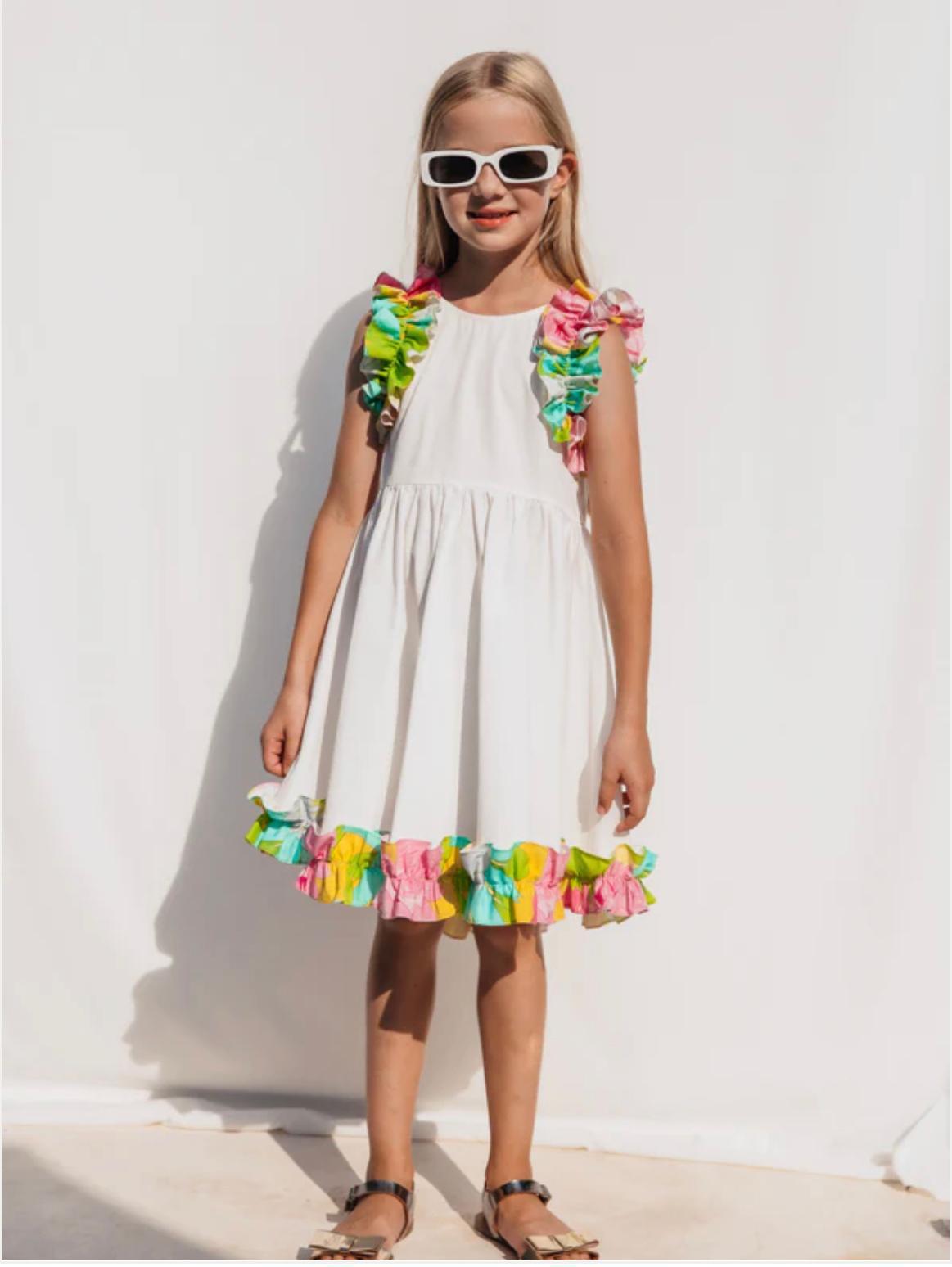 Sheshe Off White Floral Dress