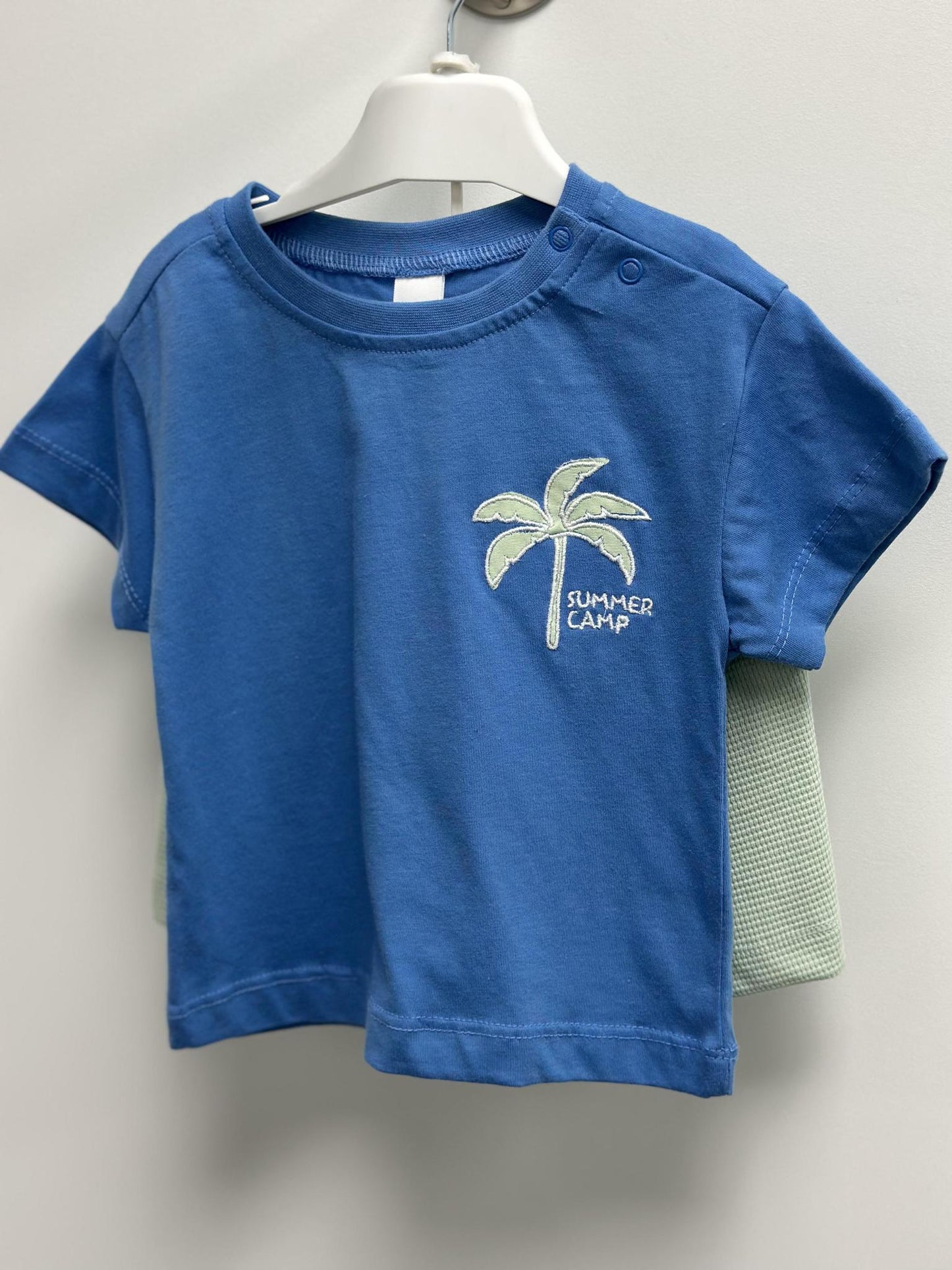 Blue Summer Camp Tshirt and Mint Shorts