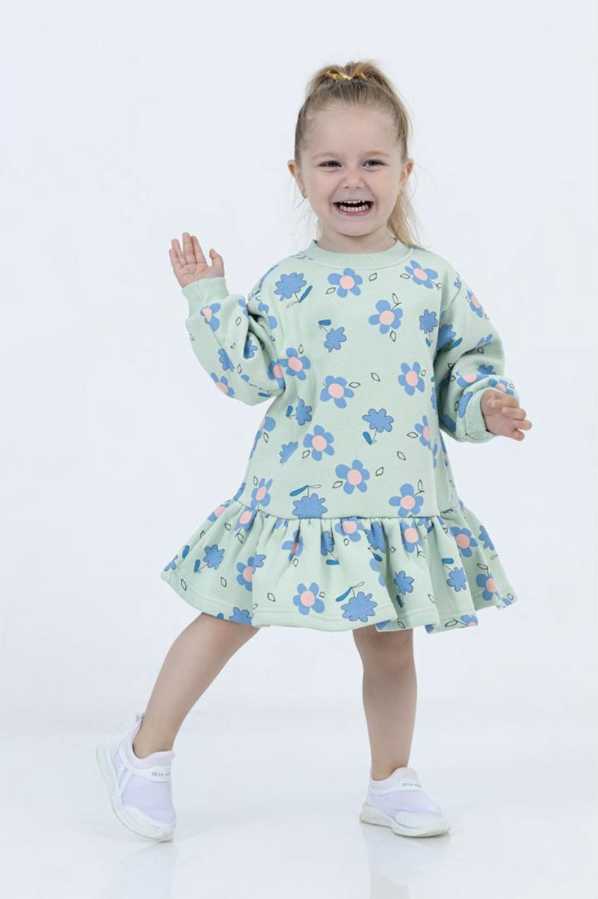 Miss Tuffy Blue Flowers Sweatdress