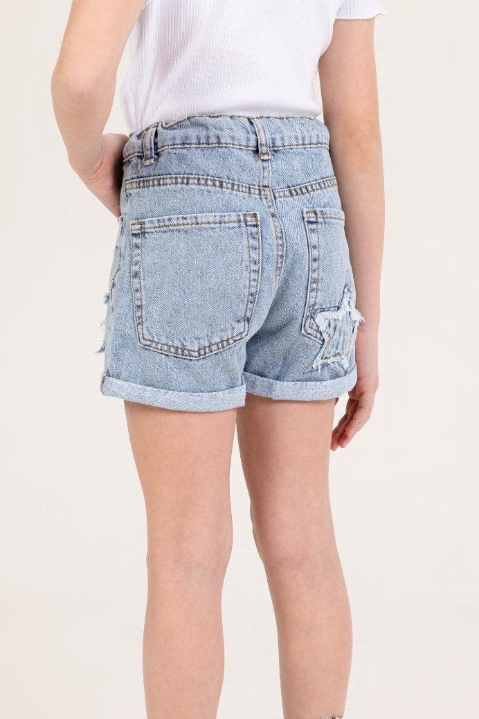 Girls Jean Shorts- Sequin Star