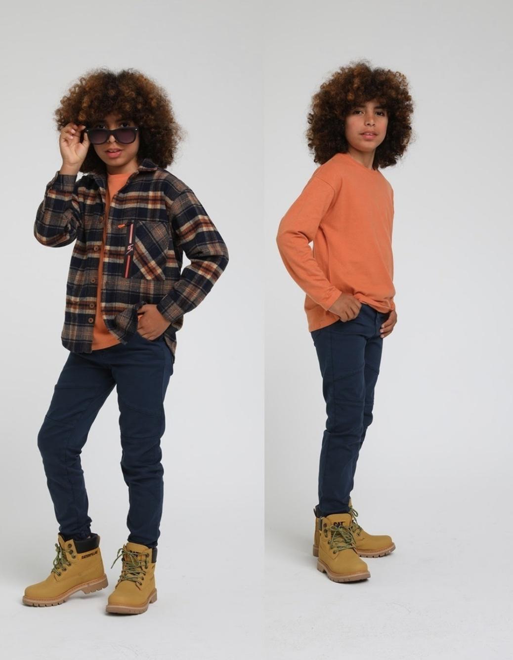 Boys Overshirt Brown Button