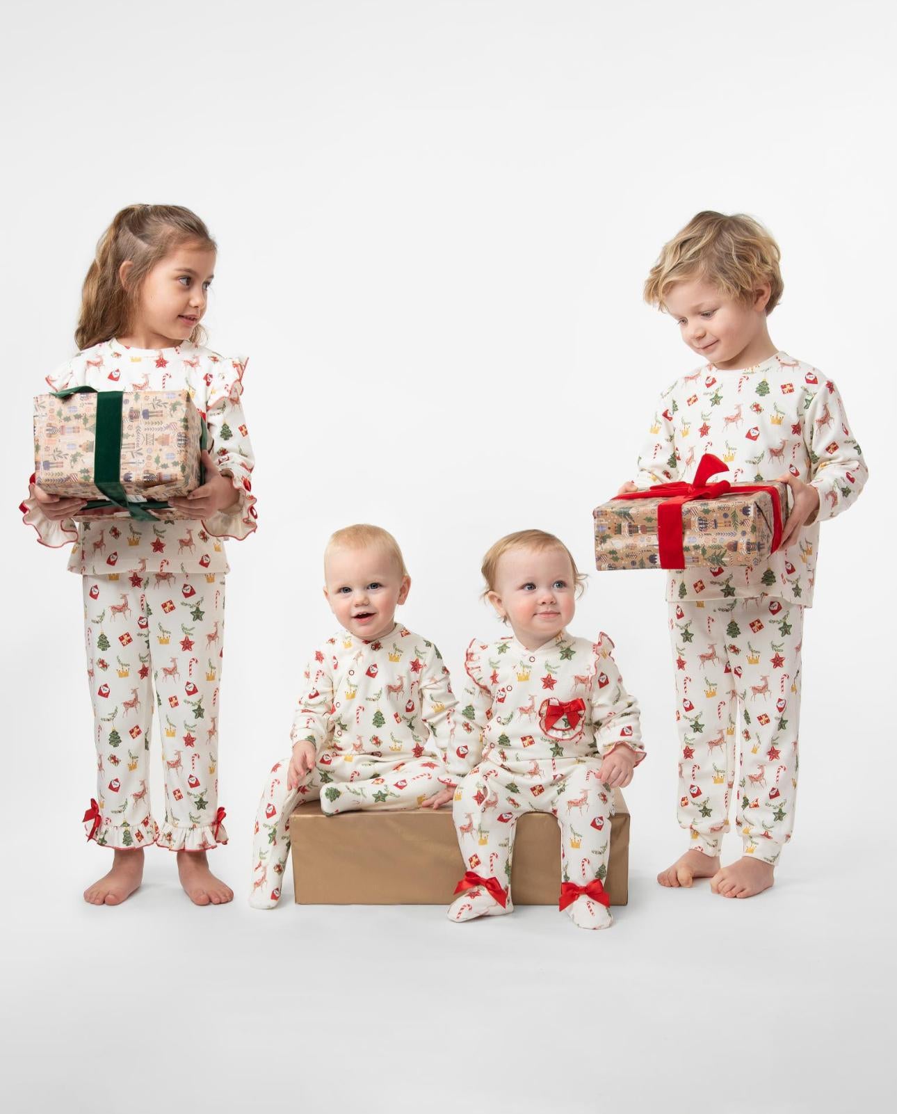 "To Santa" Brushed Cotton Christmas Pajamas Ivory