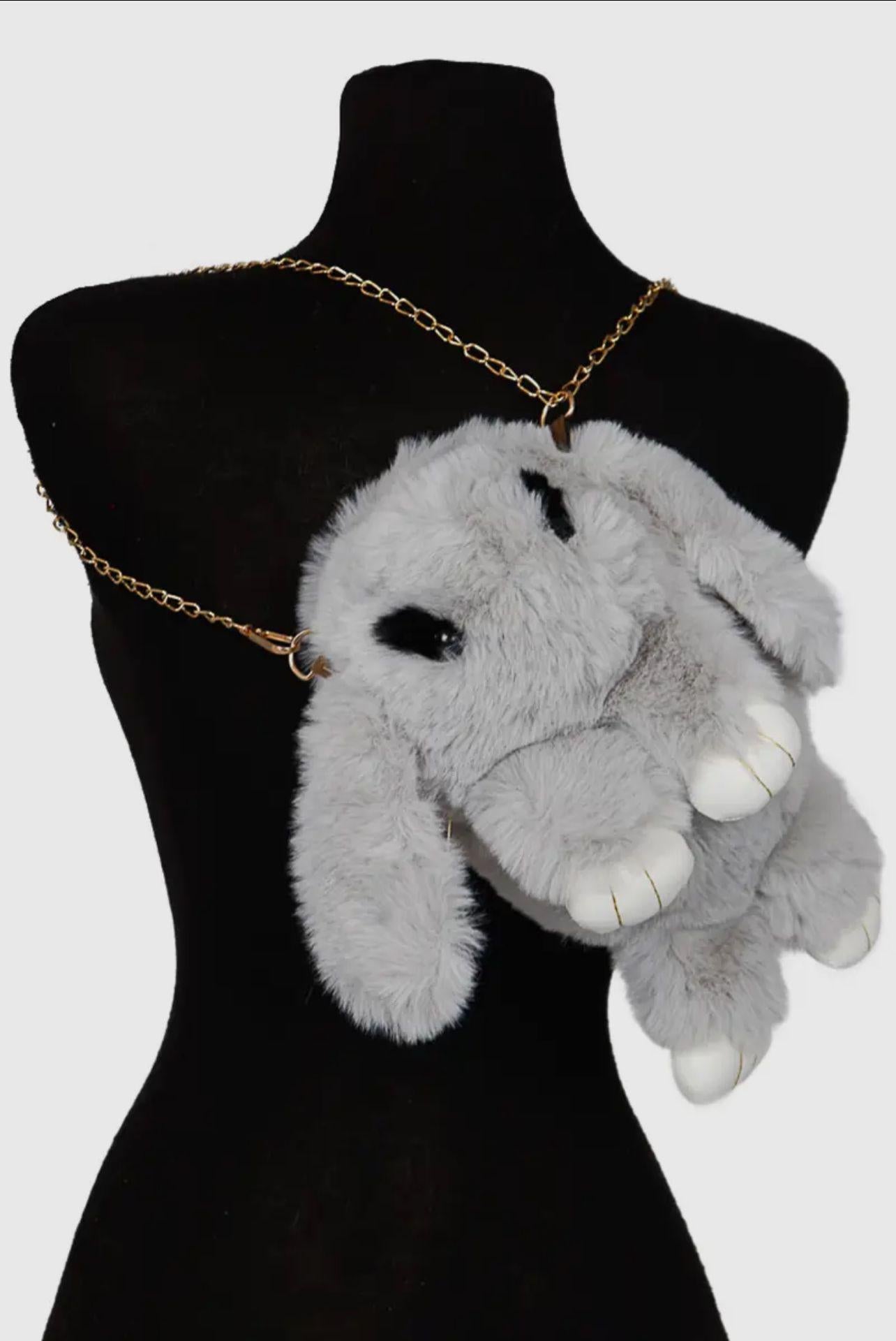 Grey Cute Bunny Backpack
